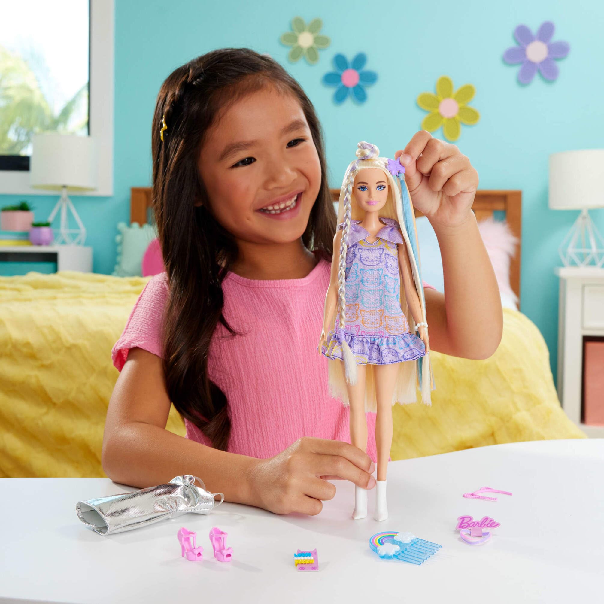Barbie Fun & Fancy Doll with Extra-Long Blonde Hair, 2 Dresses, 2 Pairs of Shoes, 5 Styling Pieces 2
