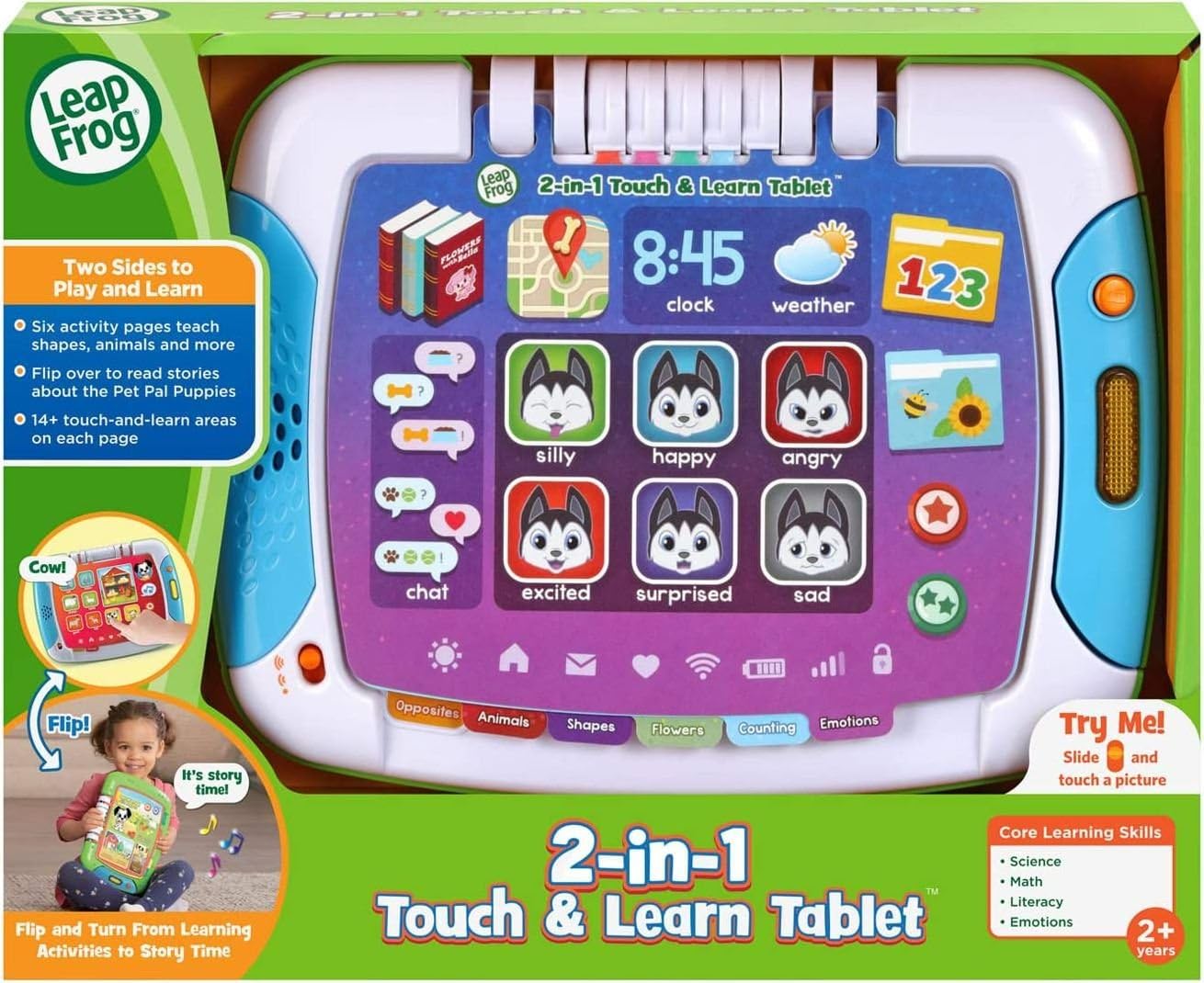 LeapFrog 2-in-1 Touch & Learn Tablet - Screen-Free Learning | Ages 2-4 | Multicolor 4