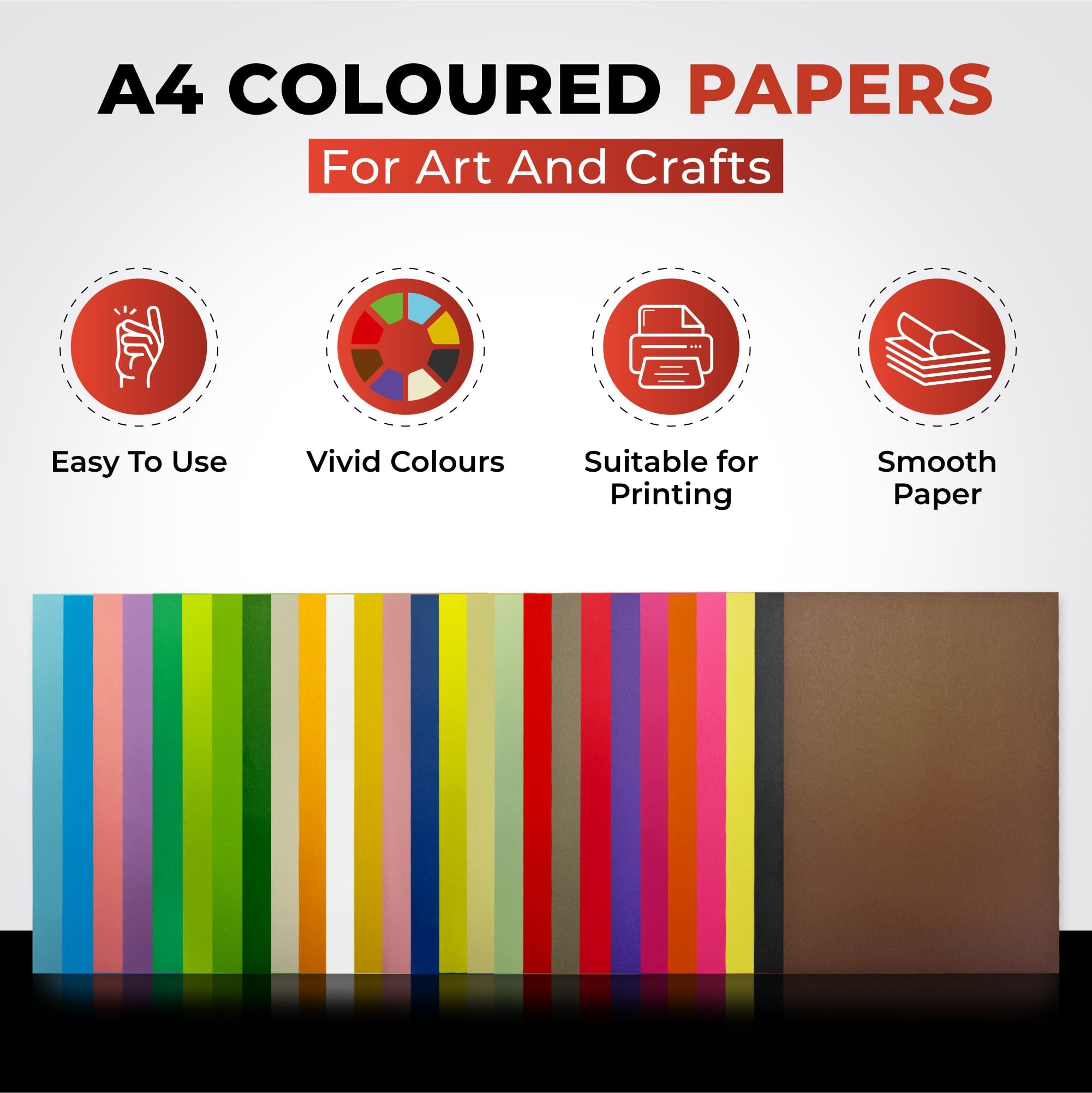 Janrax A4 Light Purple Coloured Paper 75gsm - 100 Sheets for Crafts and Printing