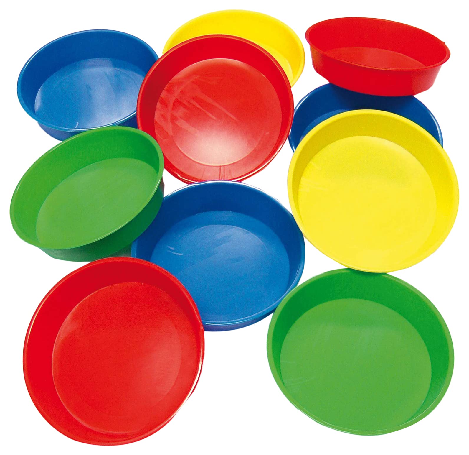 Baker Ross AG560 Plastic Paint Palettes for Kids - Pack of 10, Assorted Colors | 13 cm Diameter