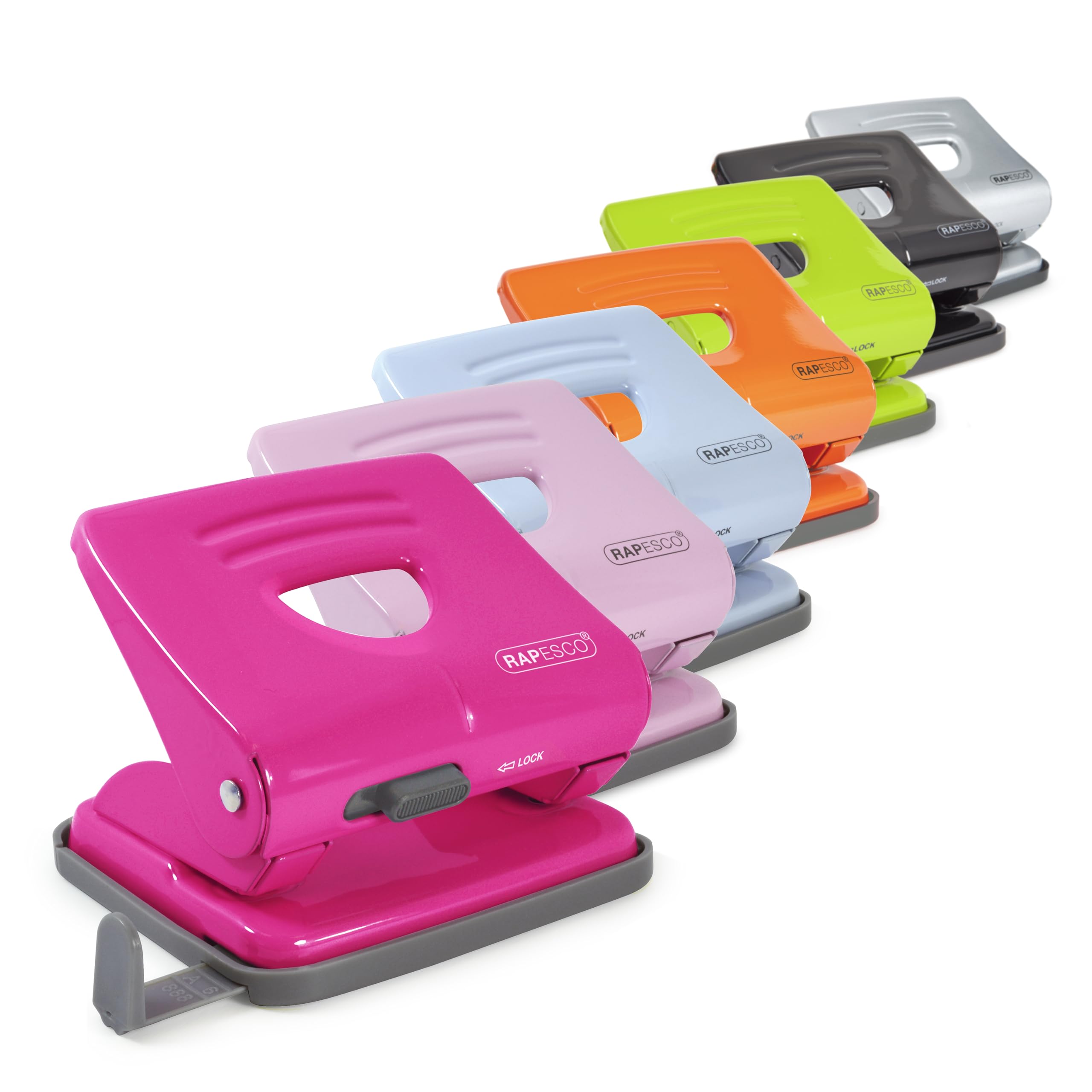 RAPESCO 1358 2-Hole Metal Punch - 25 Sheet Capacity | Candy Pink | 80mm Standard Distance 3