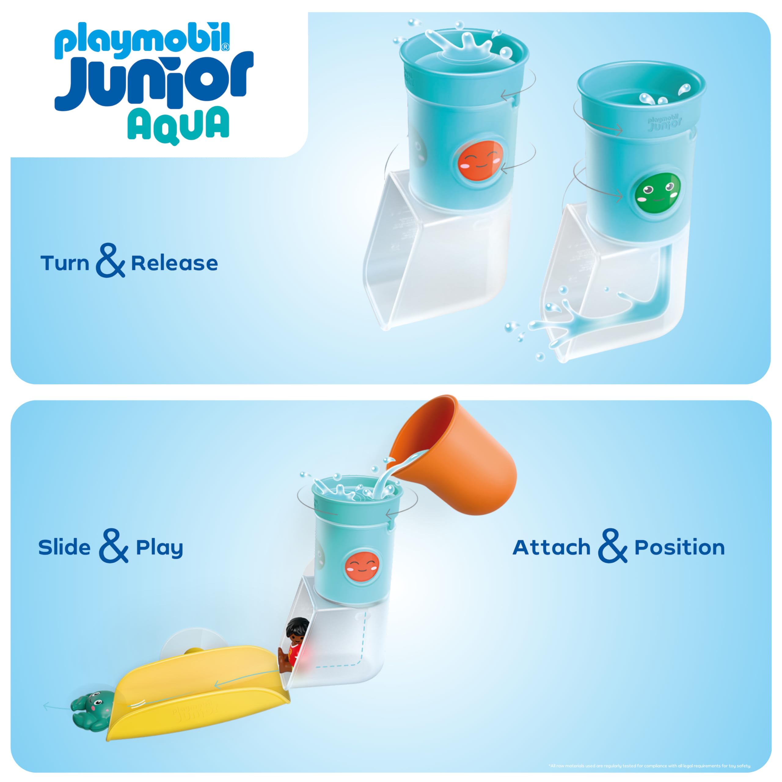 Playmobil JUNIOR AQUA Waterfall Tank with Slide | Water Toy for Ages 1+ 4