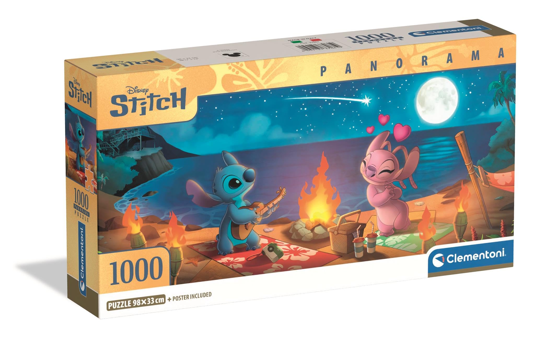 Clementoni 1000-Piece Disney Stitch Panorama Puzzle - Compact Box Jigsaw for Adults 3