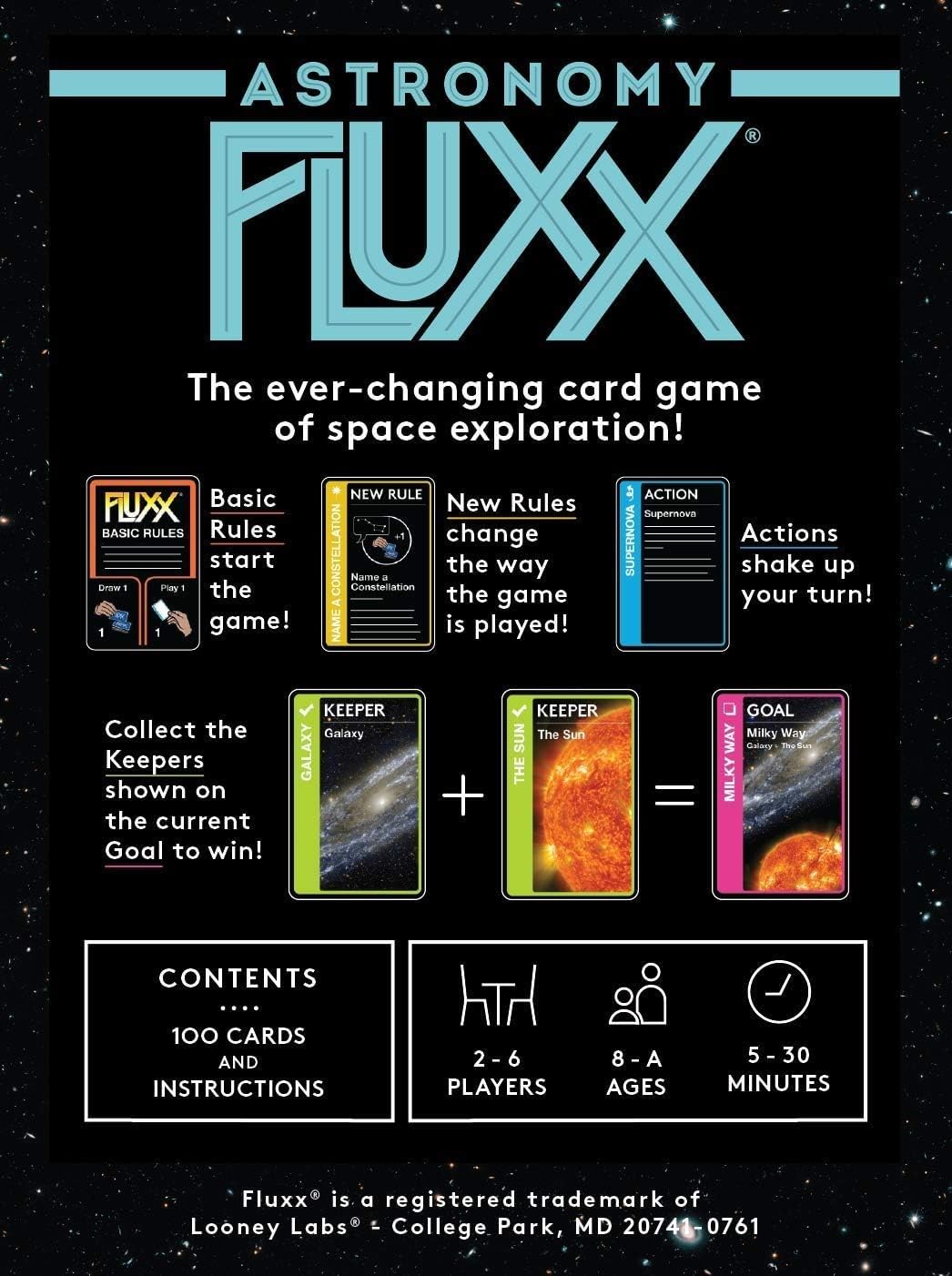 Looney Labs Astronomy Fluxx Board Game