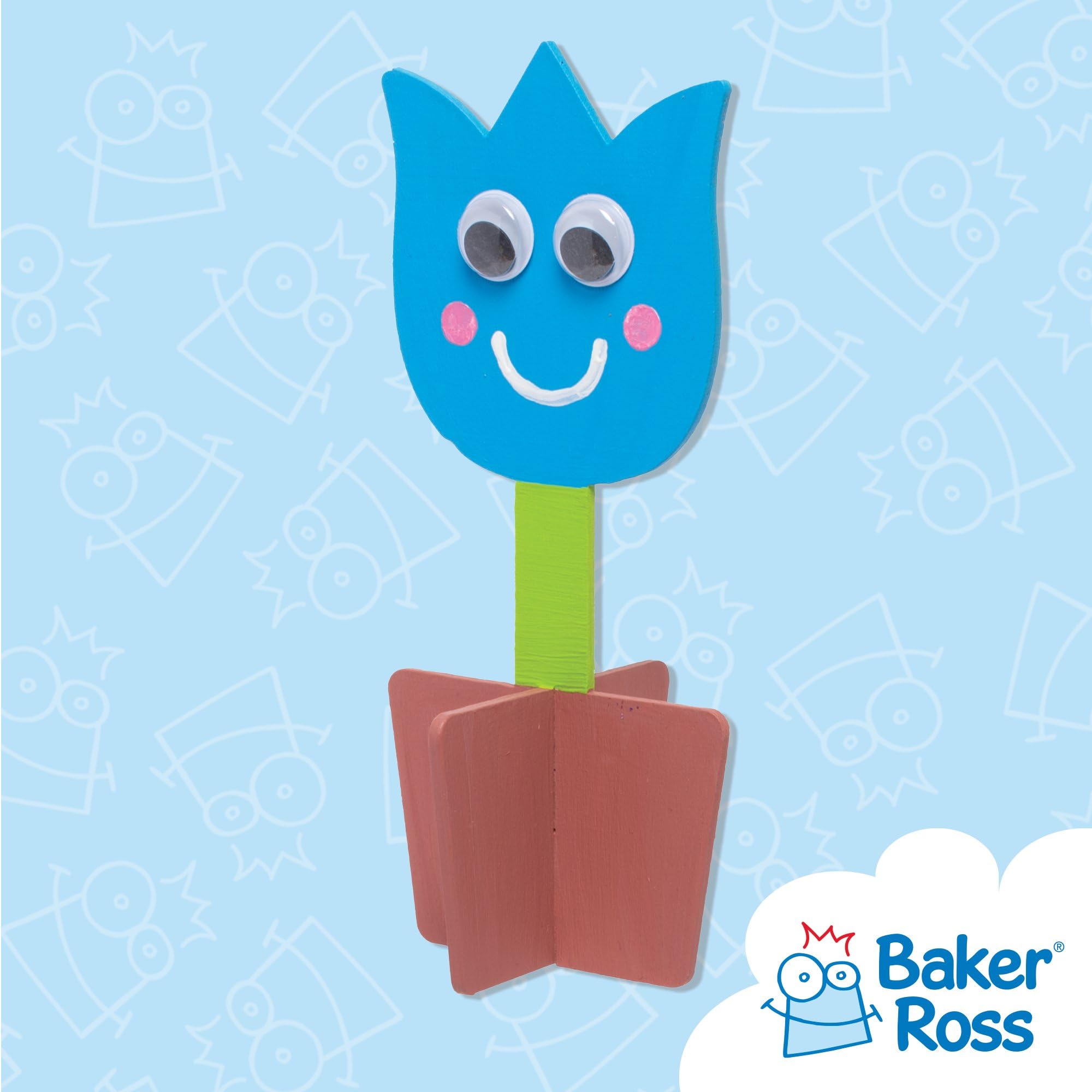 Baker Ross Flower 3D Wooden Stand Up Decorations - Pack of 6 Kits | 16cm Height 5