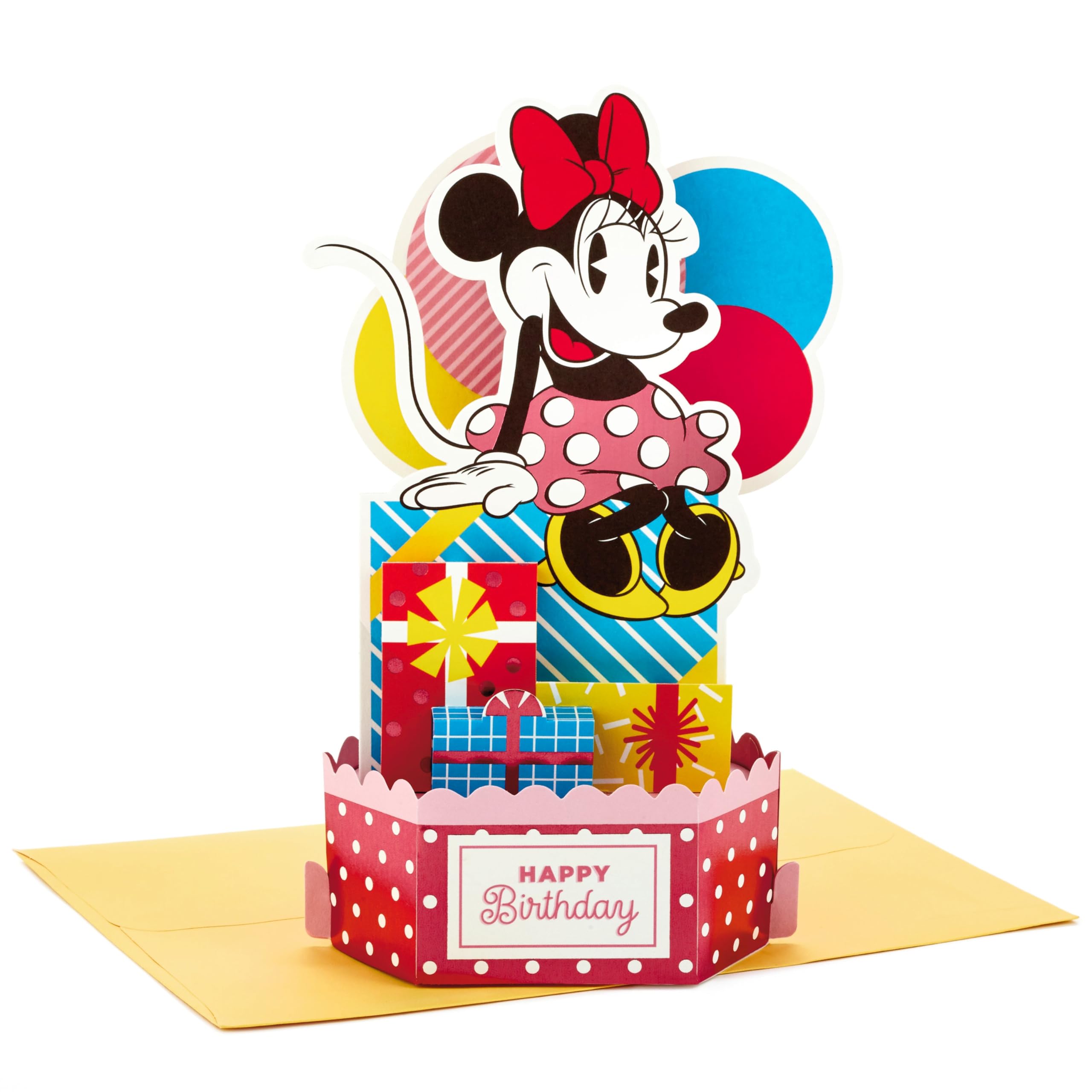 Hallmark Disney Minnie Mouse 3D Pop-Up Birthday Card with Red Foil Details | 17.3cm x 11.9cm 3