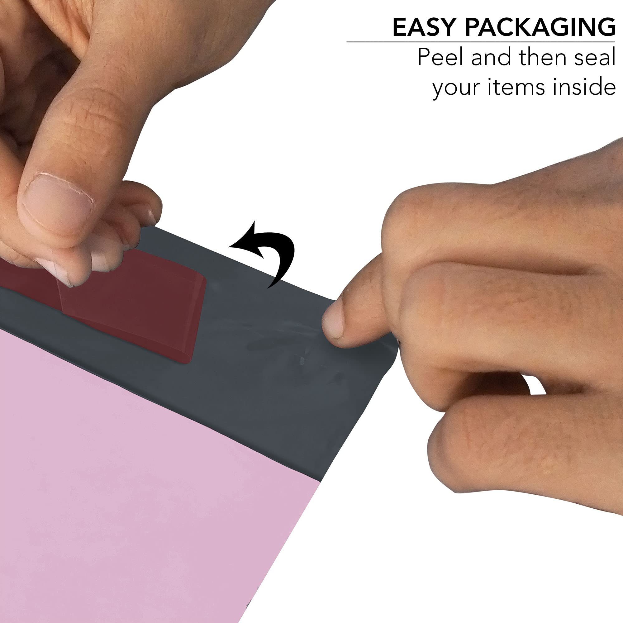 iSOUL Plastic Mailing Bags - 12 x 16 inch, Baby Pink, 100 Count | Water Resistant Self-Seal