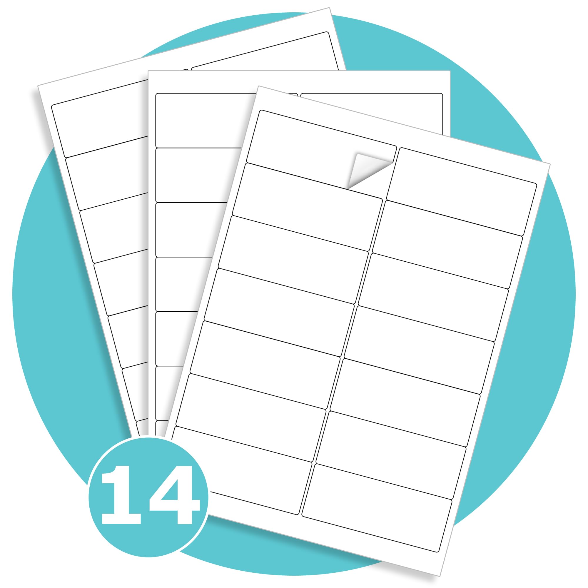 Triplast Multipurpose A4 Printer Labels - 14 Labels/Sheet, 99x38mm, Rounded Corners | 140 Labels Total