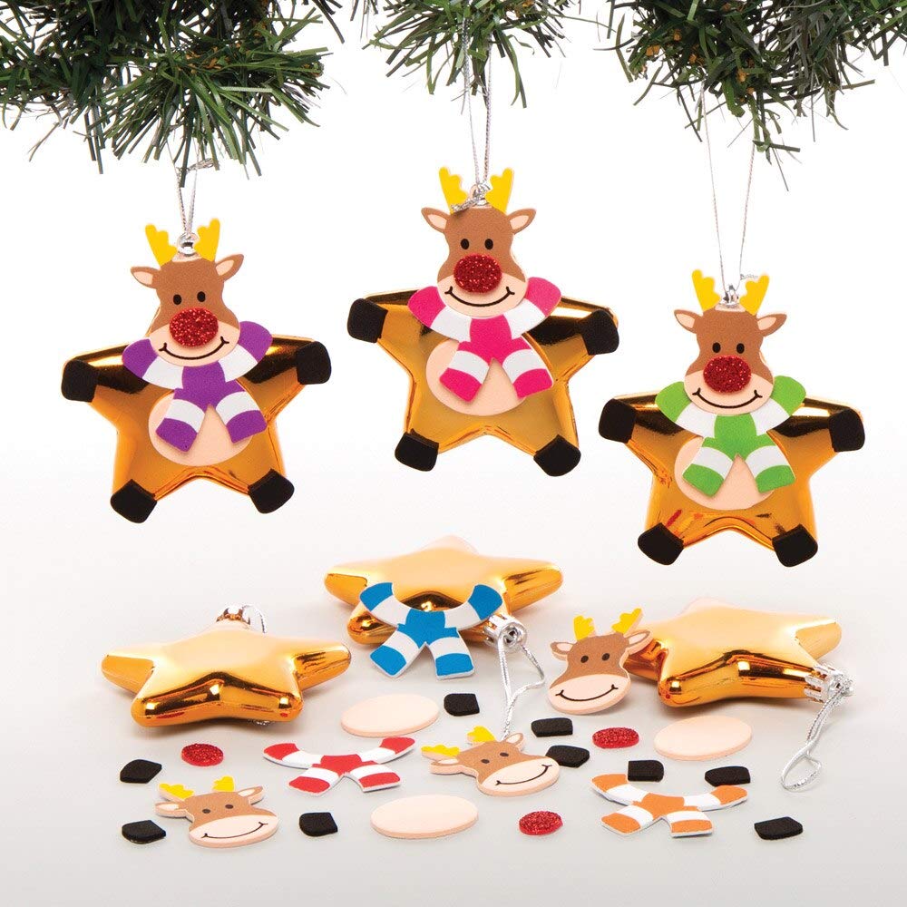 Baker Ross Reindeer Star Bauble Craft Kit - Christmas Arts & Crafts for Kids (Pack of 6) 4