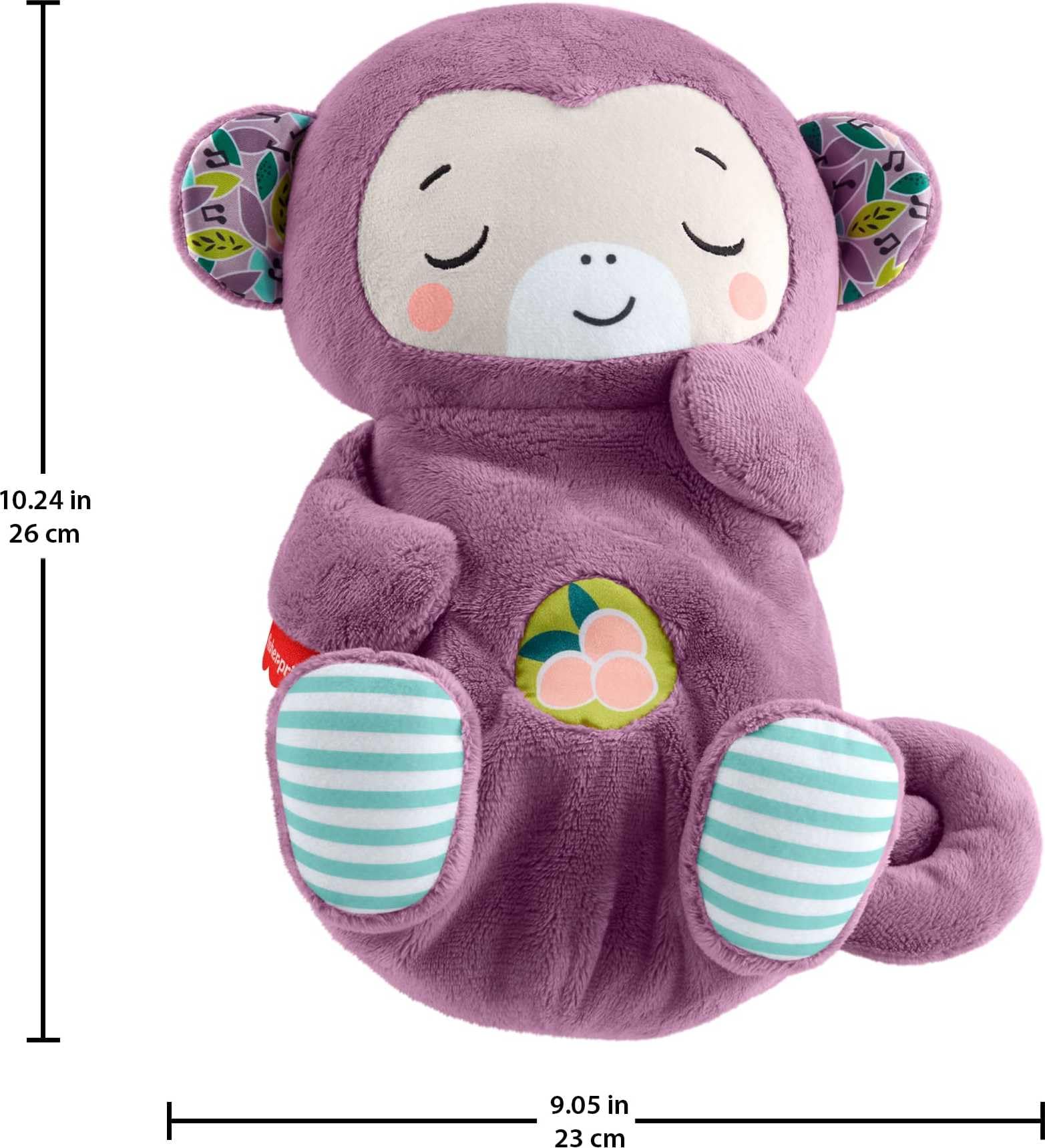 Fisher-Price Soothe 'n Snuggle Purple Monkey Plush - Musical Sound Machine with Breathing Motion & Lights for Newborns 0+
