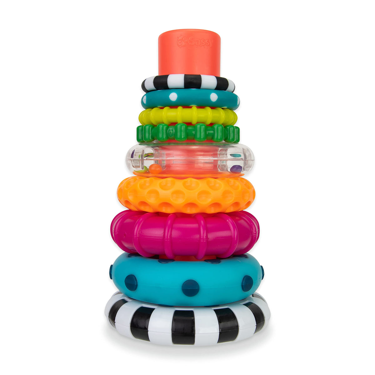 Sassy Stacks of Circles - Baby Sorting & Stacking Toy | 9 Pieces | Ages 6+ Months