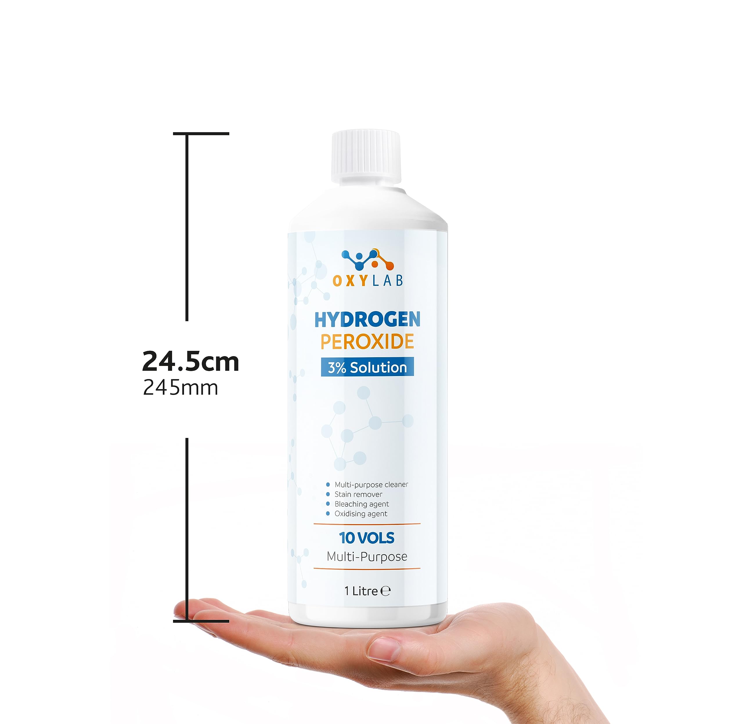 OxyLAB Hydrogen Peroxide 3% Multi-Purpose Cleaner - 1 Litre | Hospital Grade Disinfectant 2