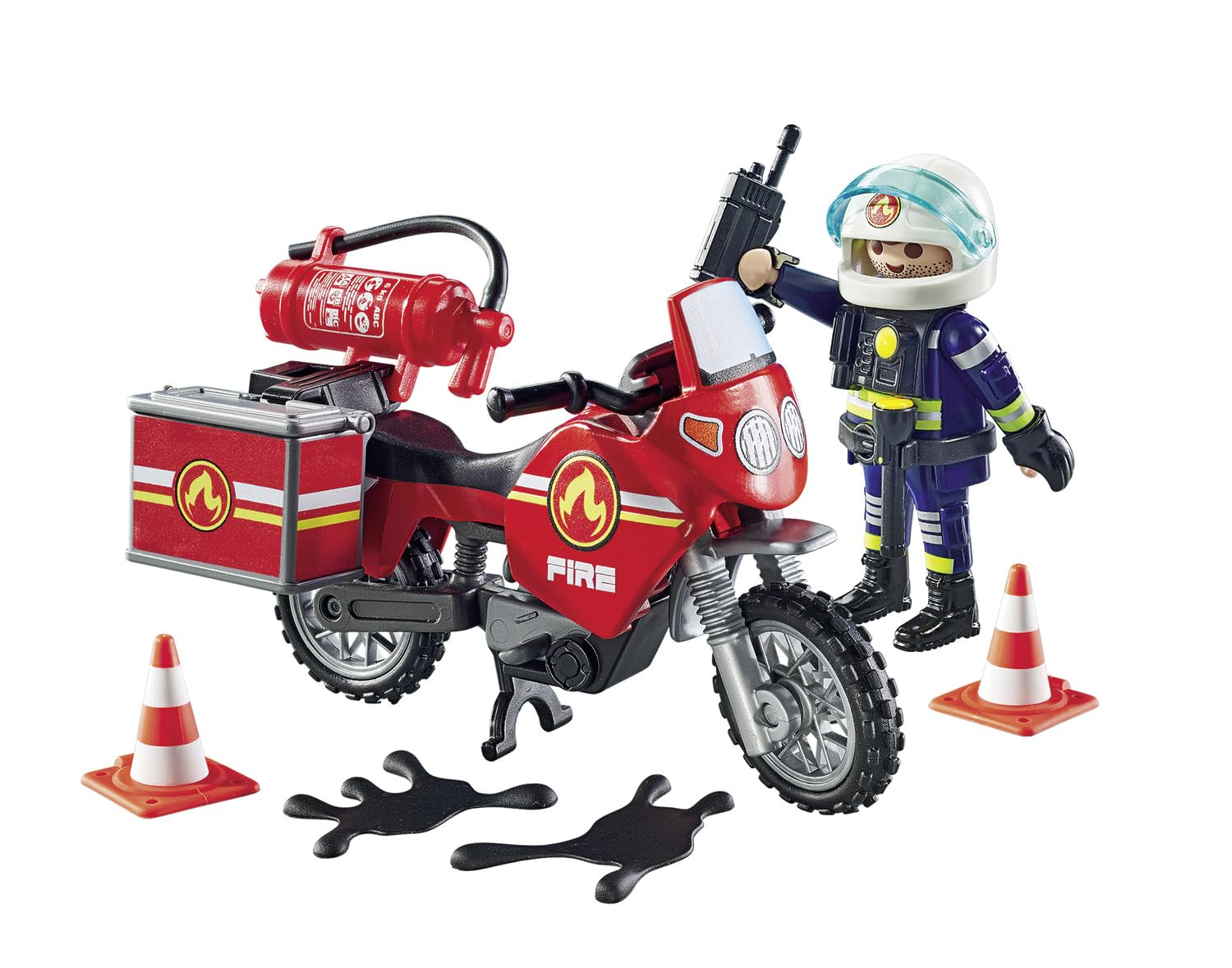Playmobil 71466 Action Heroes: Motorcycle & Oil Spill Incident Playset | Ages 4+ | 21 Pieces 7