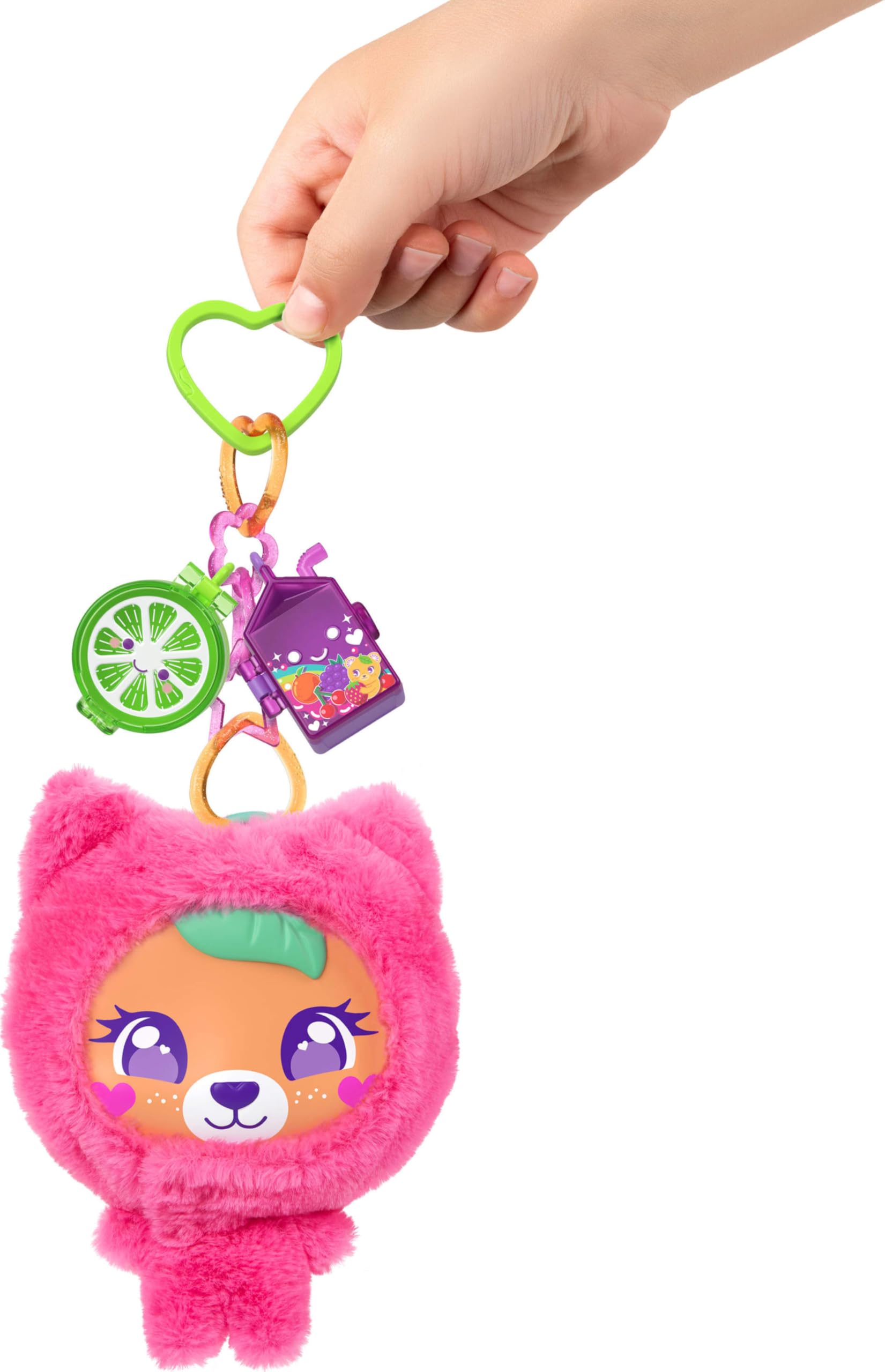 Polly Pocket Plushie Bear Compact Playset with Micro Doll, Pets, Charms, and Keychain | Ages 4+