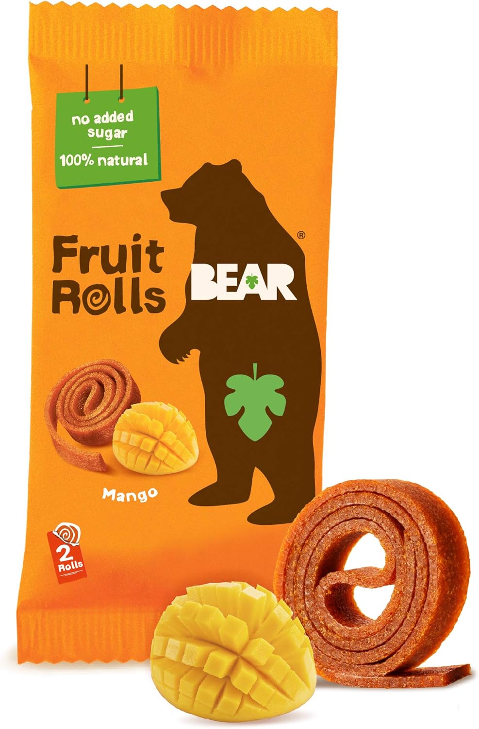 BEAR Mango Yoyos Fruit Rolls - 100% Real Fruit Snacks with Collectible Fact Cards (18 x 20 g)
