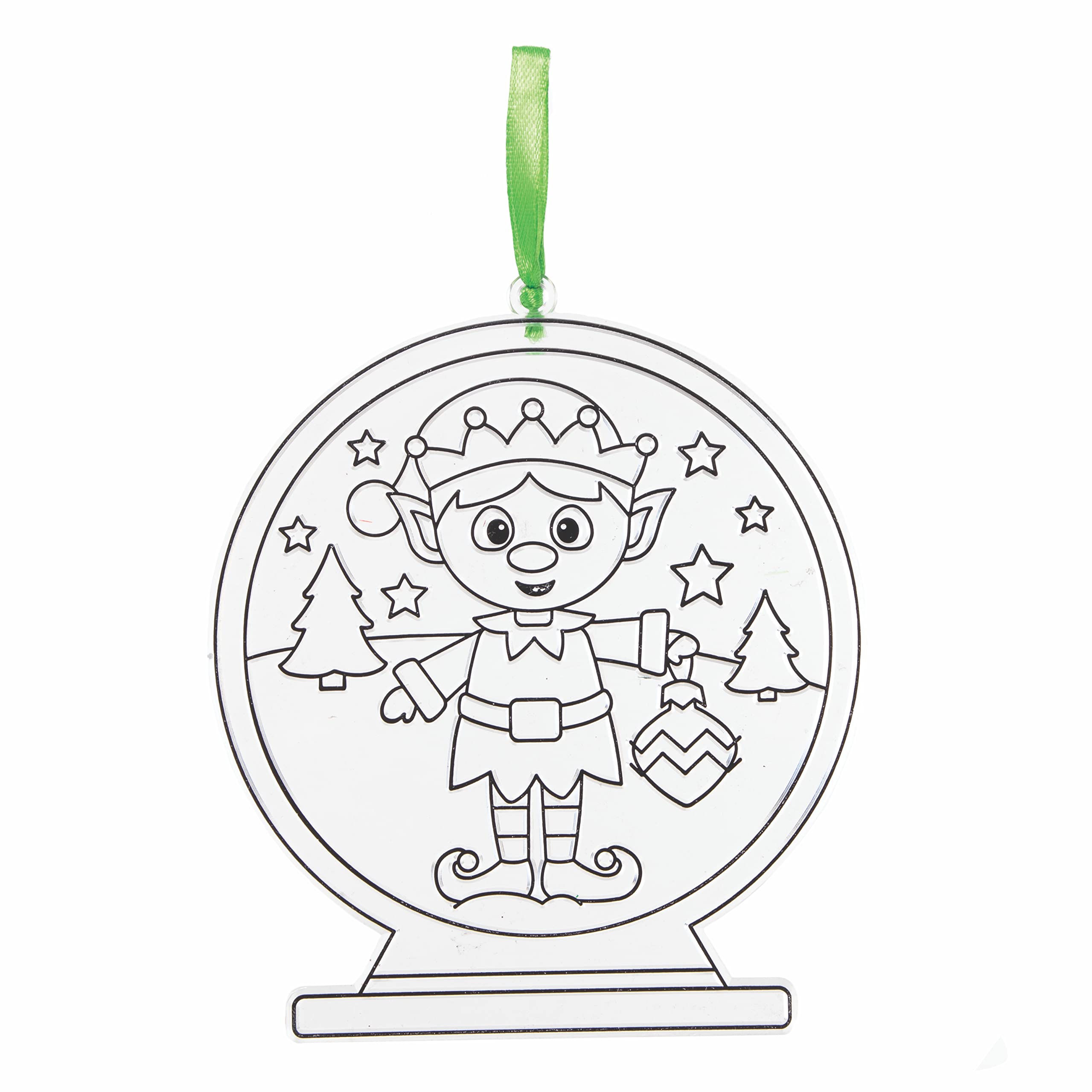 Baker Ross FC181 Christmas Snow Globe Suncatcher Decoration Craft Kit - Pack of 6 | Ages 3+ 3