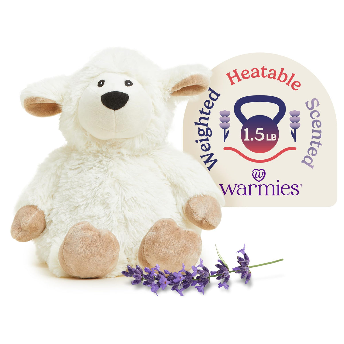 Warmies Microwavable Sheep Plush Toy - Lavender Scented | Child & Adult Comfort 1