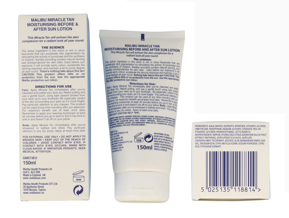 Malibu Miracle Tan Moisturising Before and After Sun Lotion - 150ml