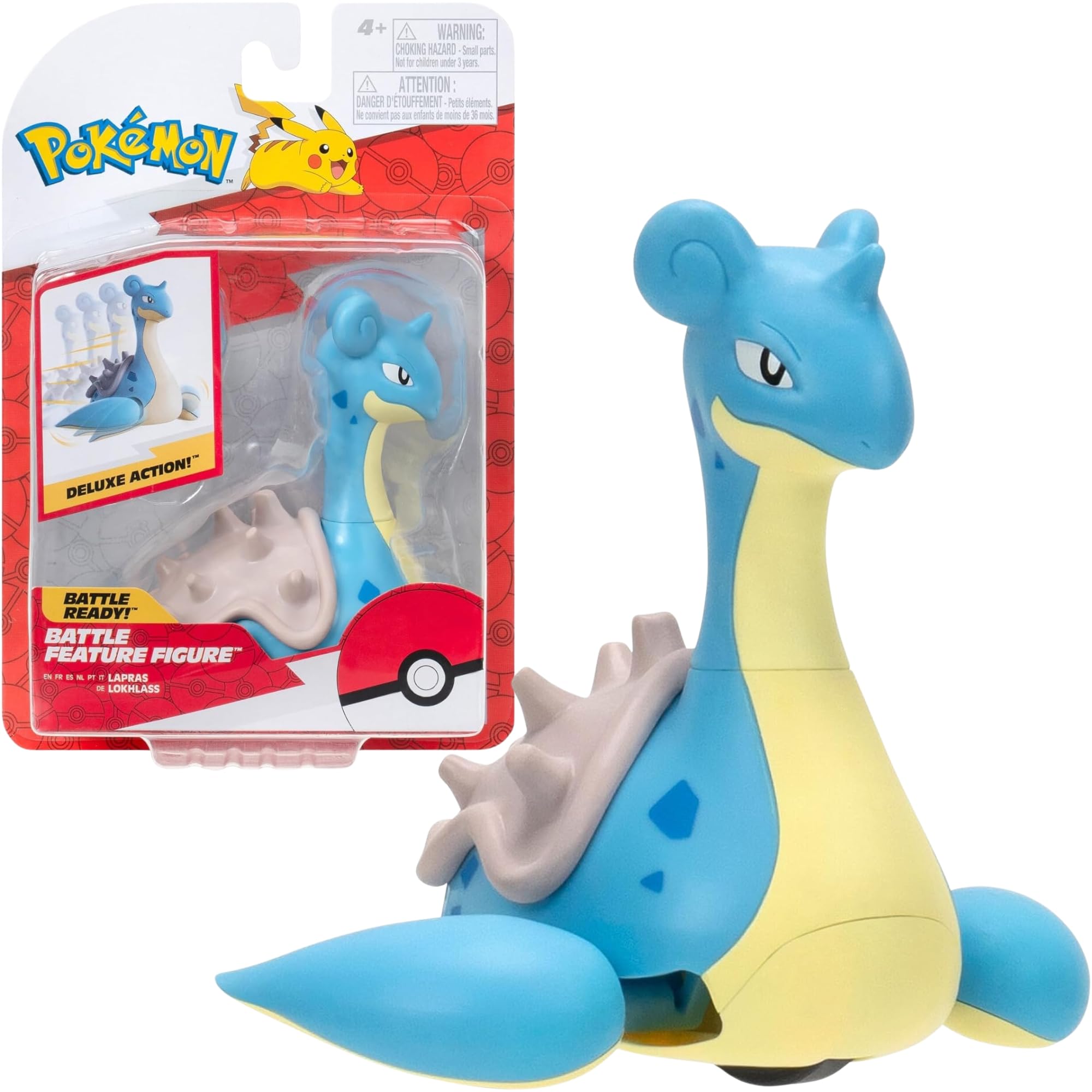 Pokémon Lapras Battle Feature Figure - 4.5-Inch Action Figure | Plastic | Unisex Children