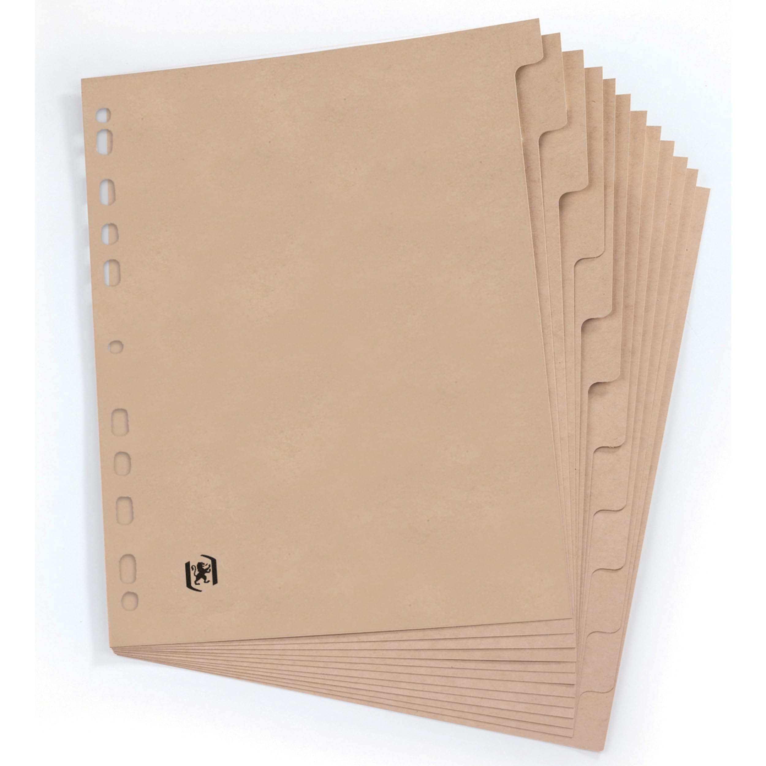 Oxford Touareg A4 Binder Dividers - 12 Tabs, Recycled Cardboard, Beige Kraft | Blue Angel Certified 1