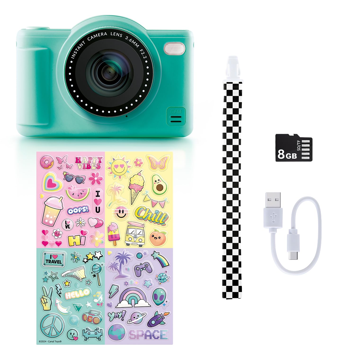 Photo Creator Pop Colour Camera Green - 32MP Kids Digital Camera with 2.4" Screen & 8GB Card 2