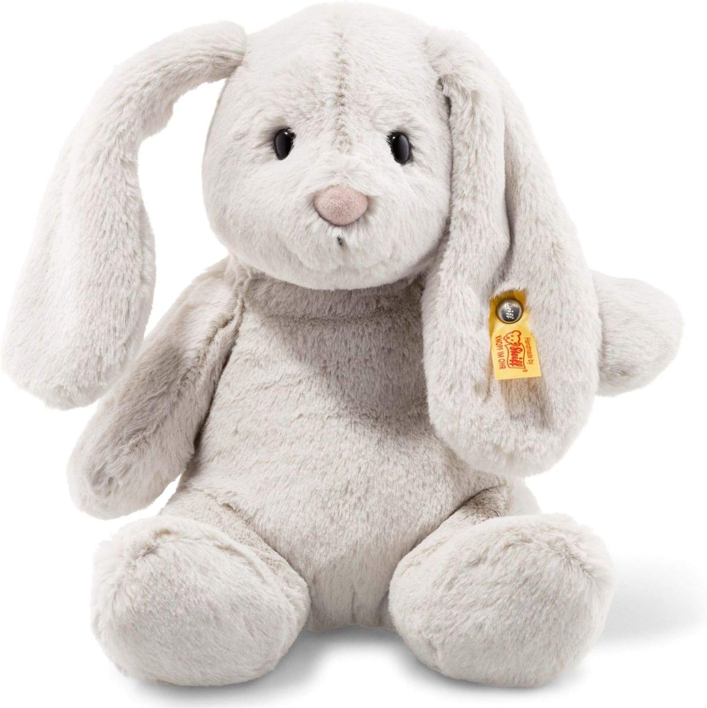 Steiff Soft Cuddly Friends Hoppie Rabbit - Plush Stuffed Animal, 28 cm, Light Grey 1