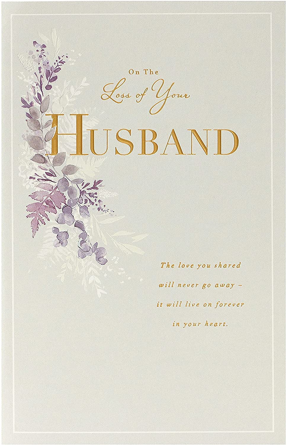 UK Greetings Sympathy Card for Loss of Husband | Metallic Gold Detail | FSC Certified | 21 x 13.7 cm