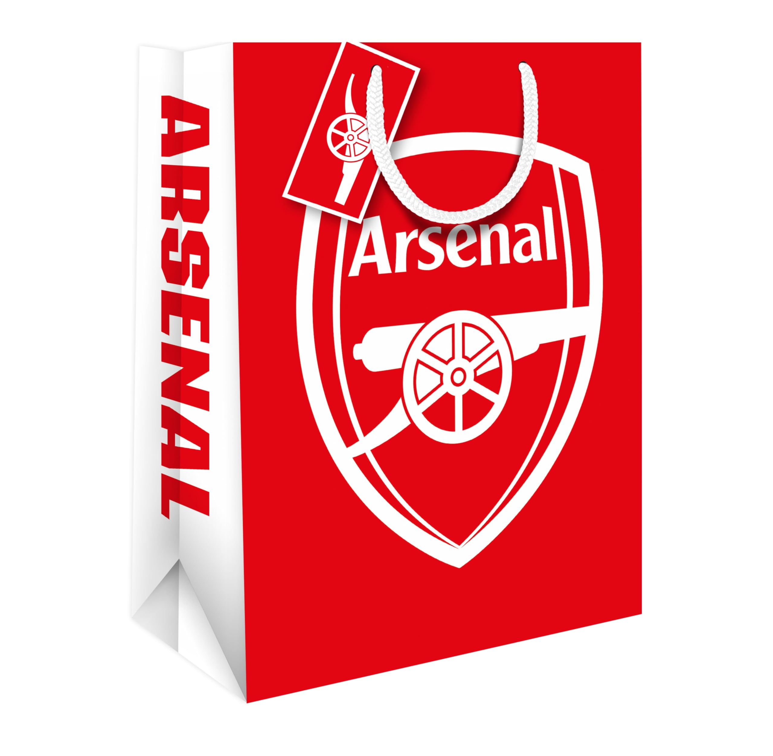 Danilo Promotions LTD Arsenal Gift Bag & Wrapping Paper Bundle - 1 Bag, 2 Sheets, 2 Tags | Red