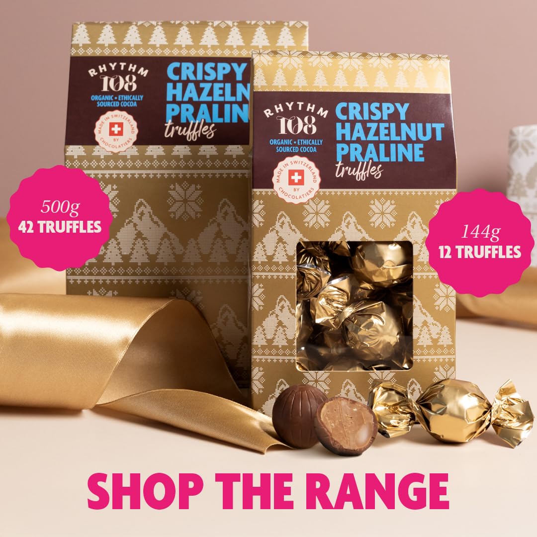 Rhythm 108 Crispy Hazelnut Praline Chocolate Truffles - 500g Box with 42 Vegan Truffles 6
