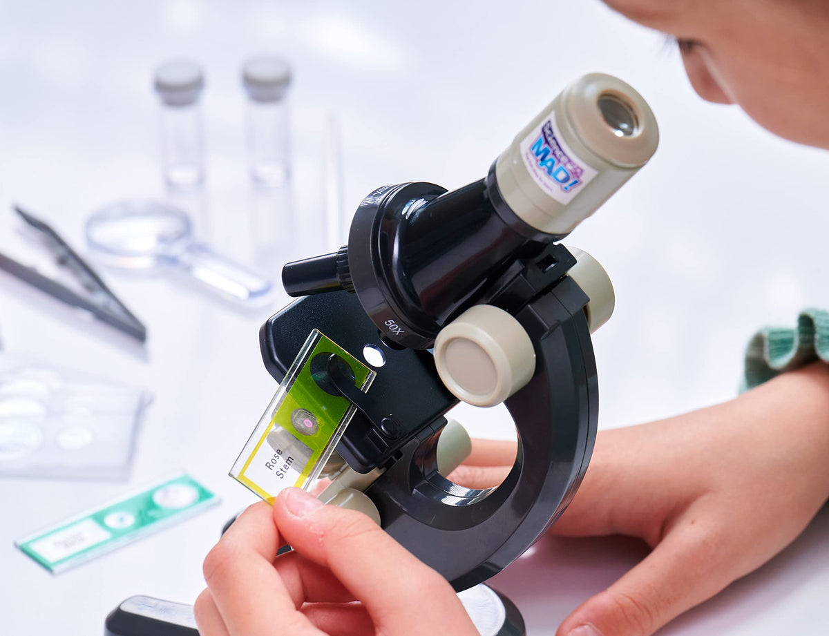 Science Mad SM45 Microscope - 100x Magnification | 30 Pieces Included | Ages 8+ 11