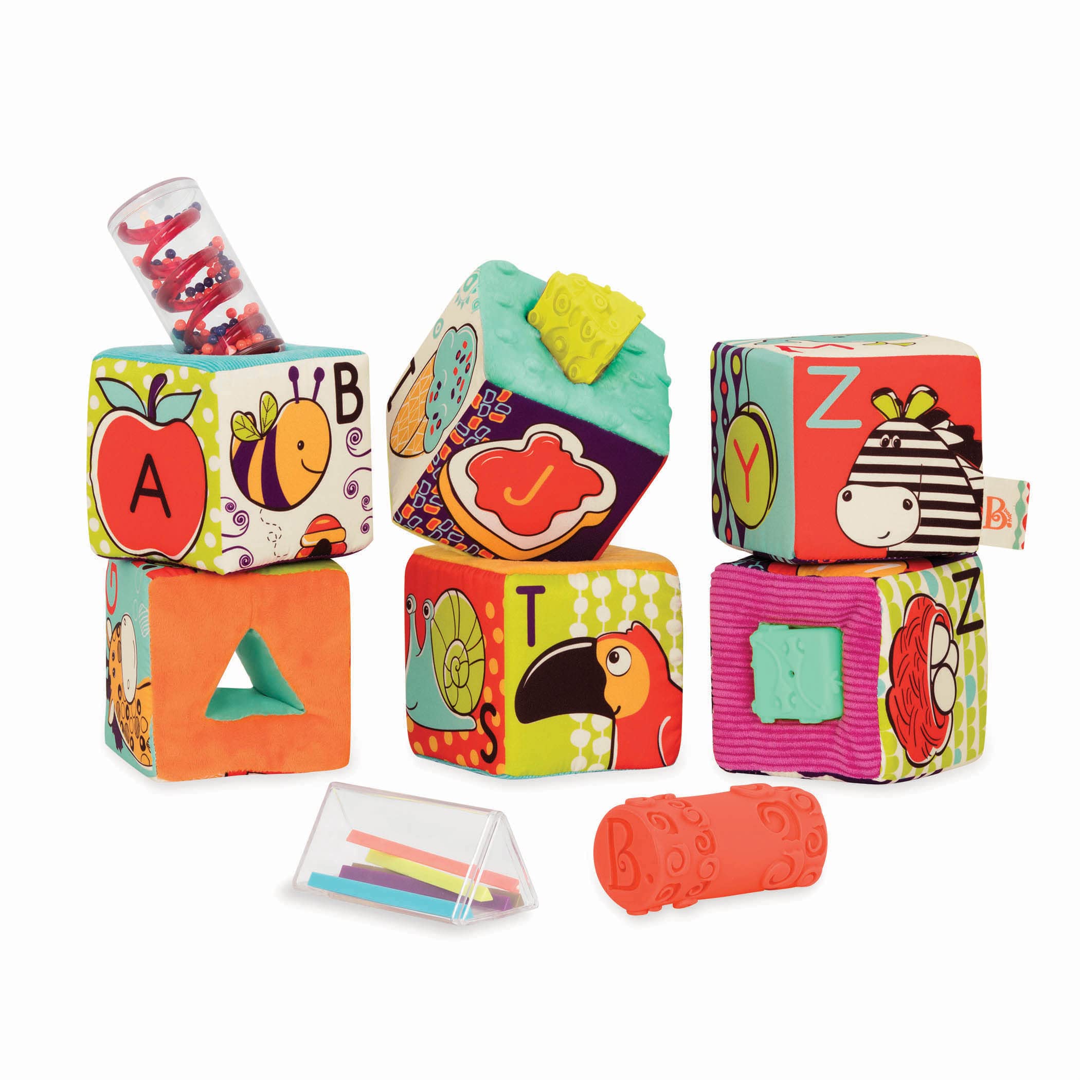 B. Toys ABC Block Party - Soft Fabric Building Blocks for Toddlers 6 Months+ 10