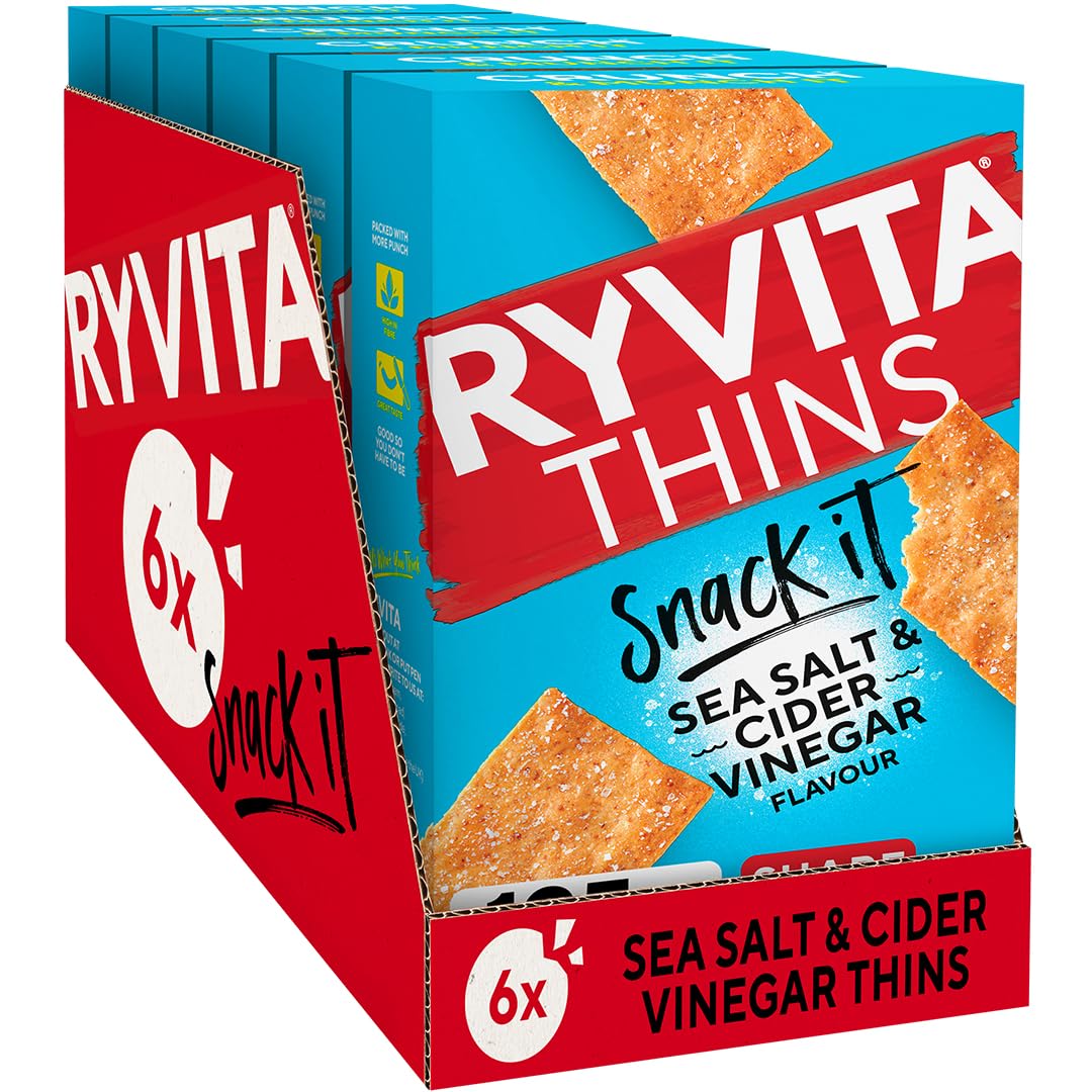 Ryvita Thins Sea Salt & Cider Vinegar 125g Pack of 6 1