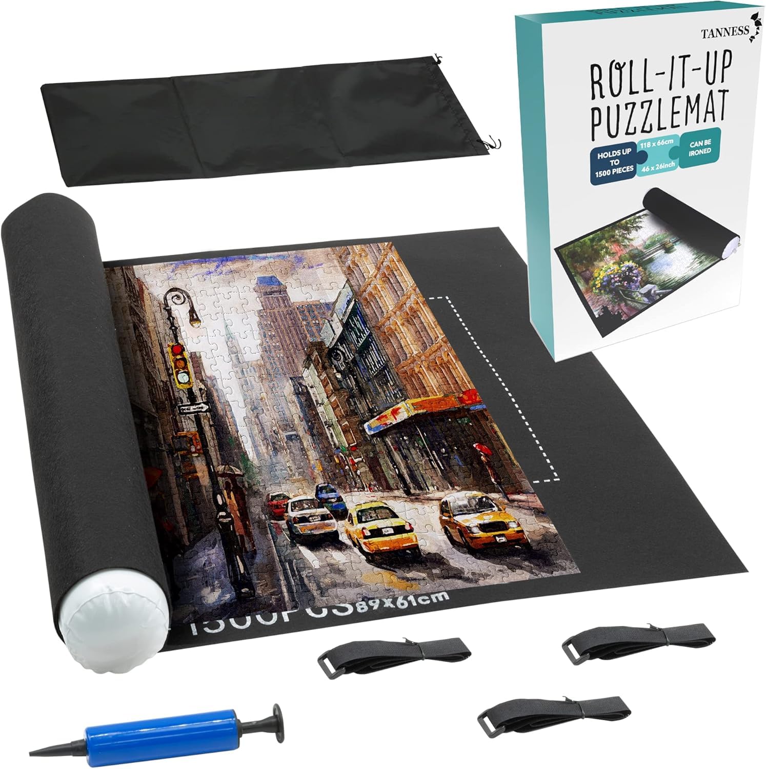 TANNESS Giant Jigsaw Board - Puzzle Roll Mat for 1500 Pieces with Storage Bag 1