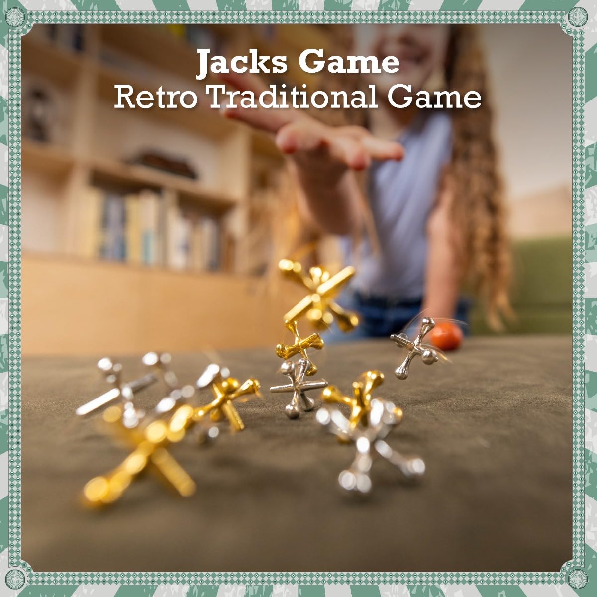 Toyrific Classic Jacks Game Set with Ball and Bag | Ages 3+ | Metal Construction 2