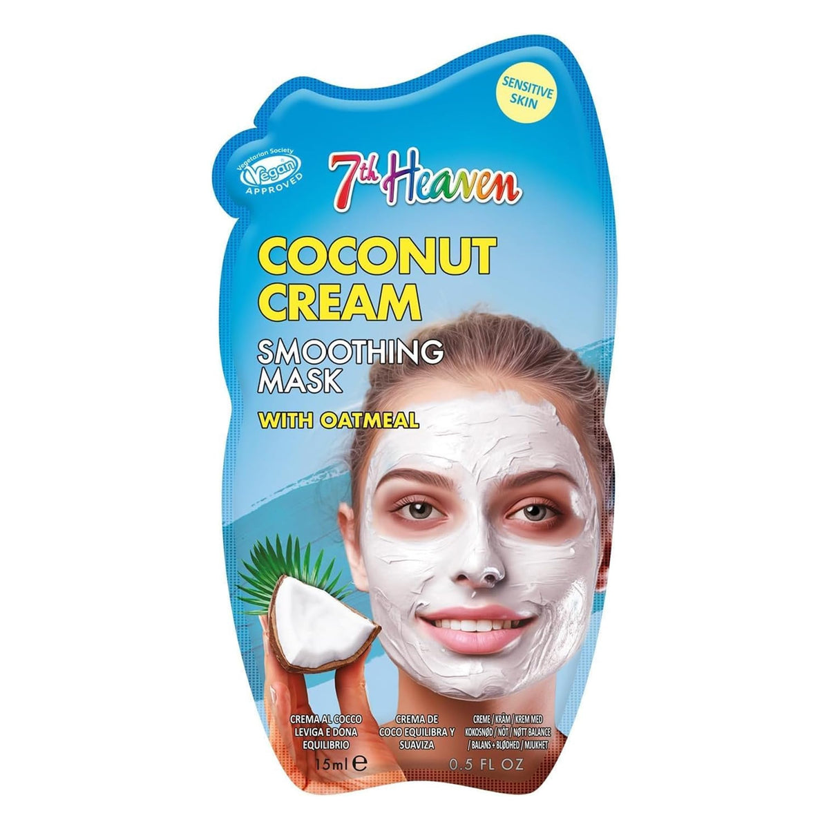 7th Heaven Coconut Cream Face Mask with Oatmeal - Hydrating & Smoothing for Sensitive Skin