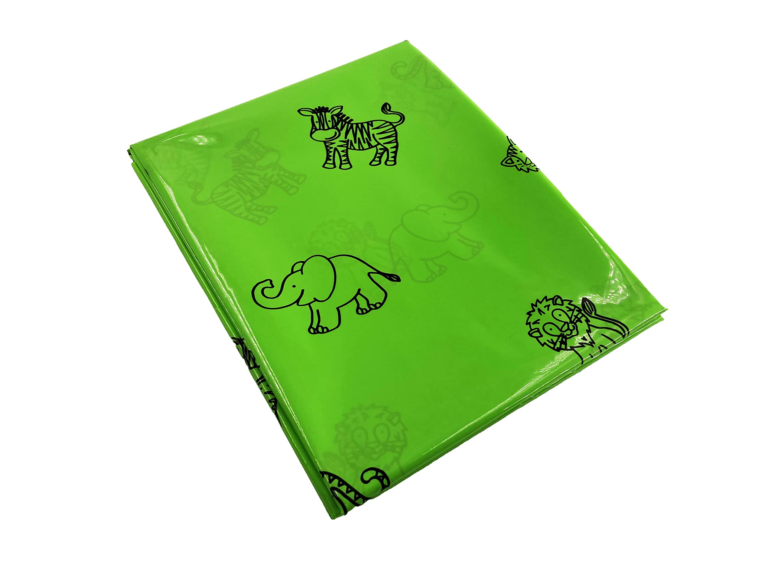 Craftplay Splashmat Table Cover - Green Jungle Animal Print | 1.5m x 1.5m Plastic 1