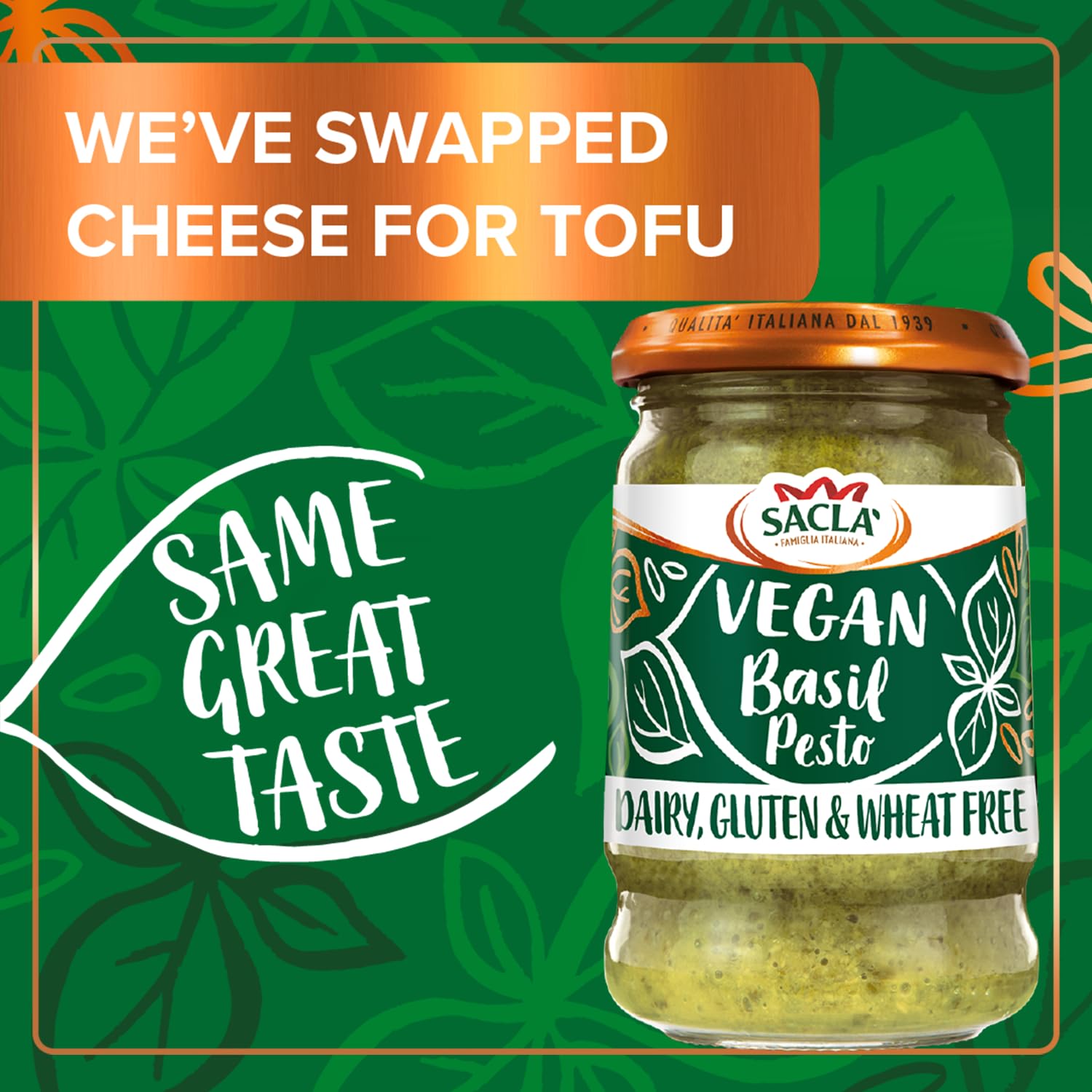 Sacla Vegan Basil Pesto - Authentic Italian Flavor | 190g Jar 2