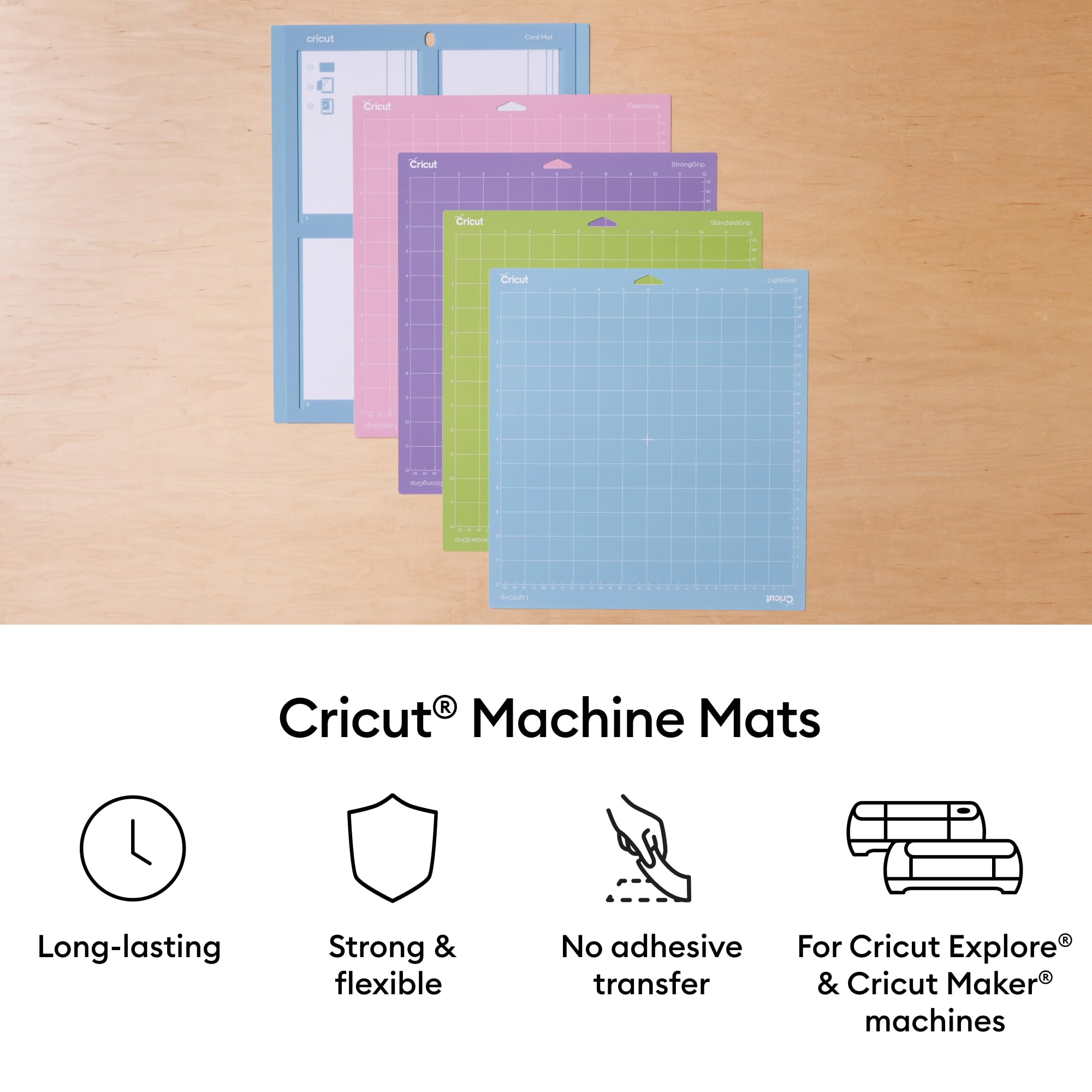 Cricut Standardgrip Cutting Mat 12" x 12" - 3 Pack Green | Compatible with Explore & Maker Machines
