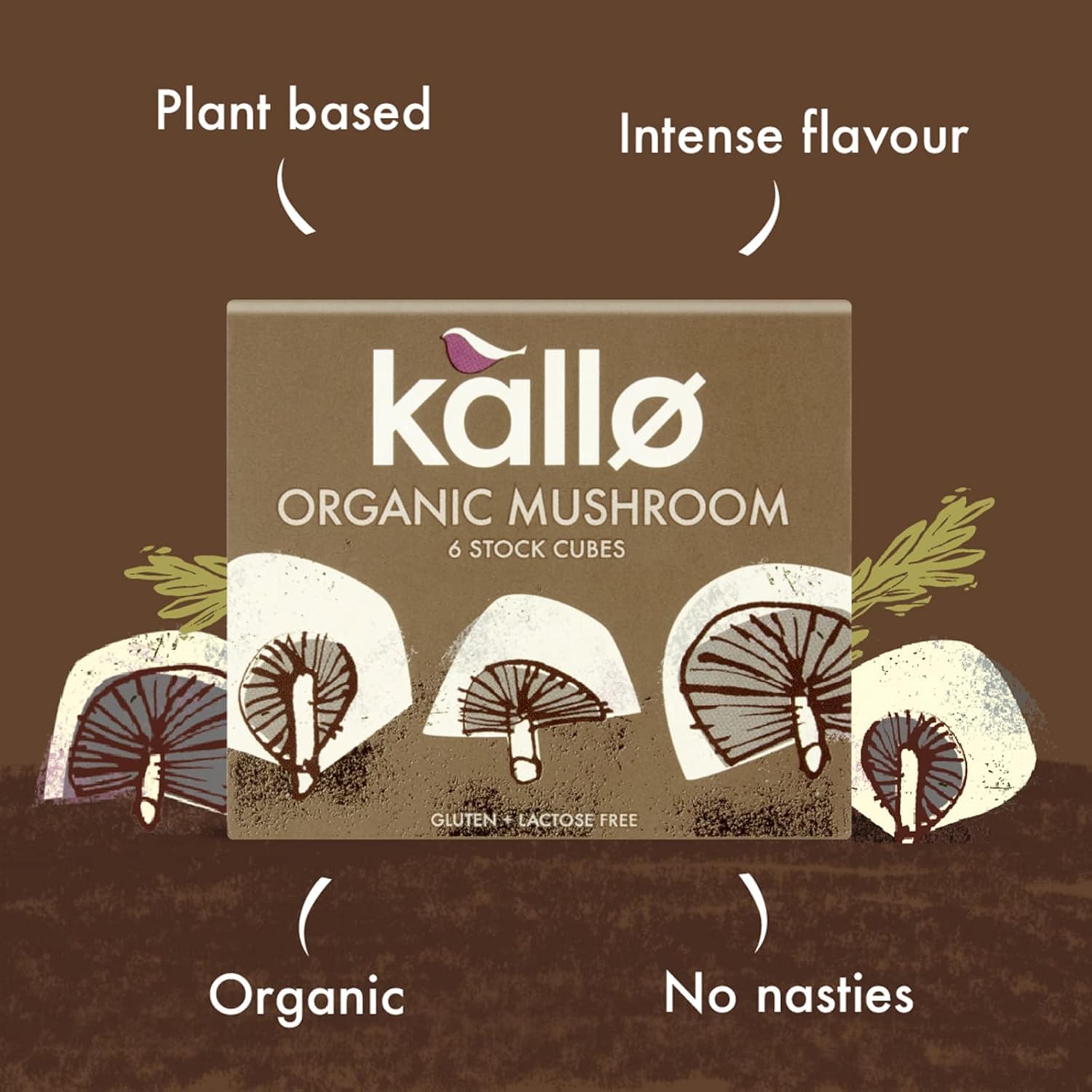 Kallo Organic Mushroom Stock Cubes - Gluten Free, Vegan & Coeliac Friendly Vegetable Stock 3