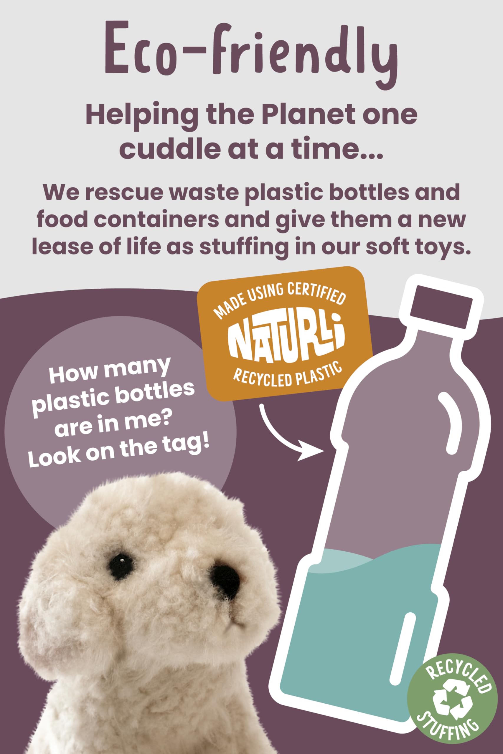 Living Nature Labradoodle Stuffed Animal - 25cm Plush Toy with Educational Tag 5