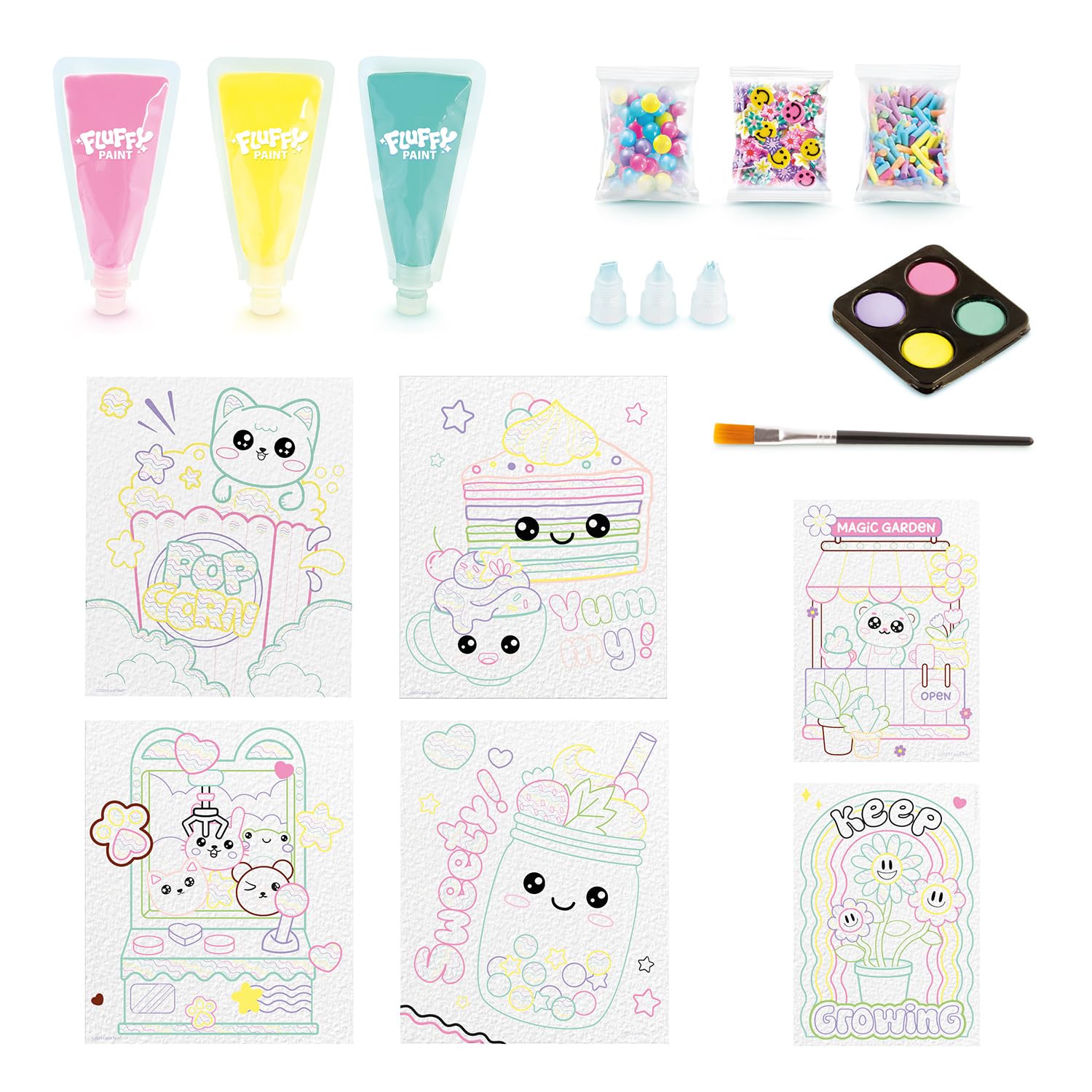 Canal Toys Art Lab Fluffy Paint Kit - 3D Paint Set for Kids | Includes 3 Fluffy Paints & 6 Posters 8