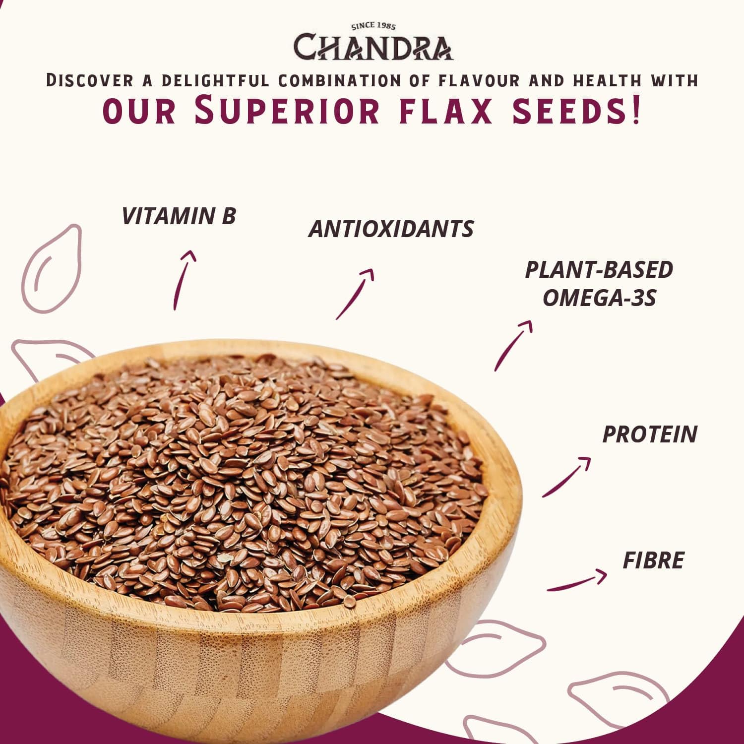 CHANDRA Whole Foods Flax Seeds - 1KG Pack | High Fibre, Low Carb | Vegan & Keto Friendly 3
