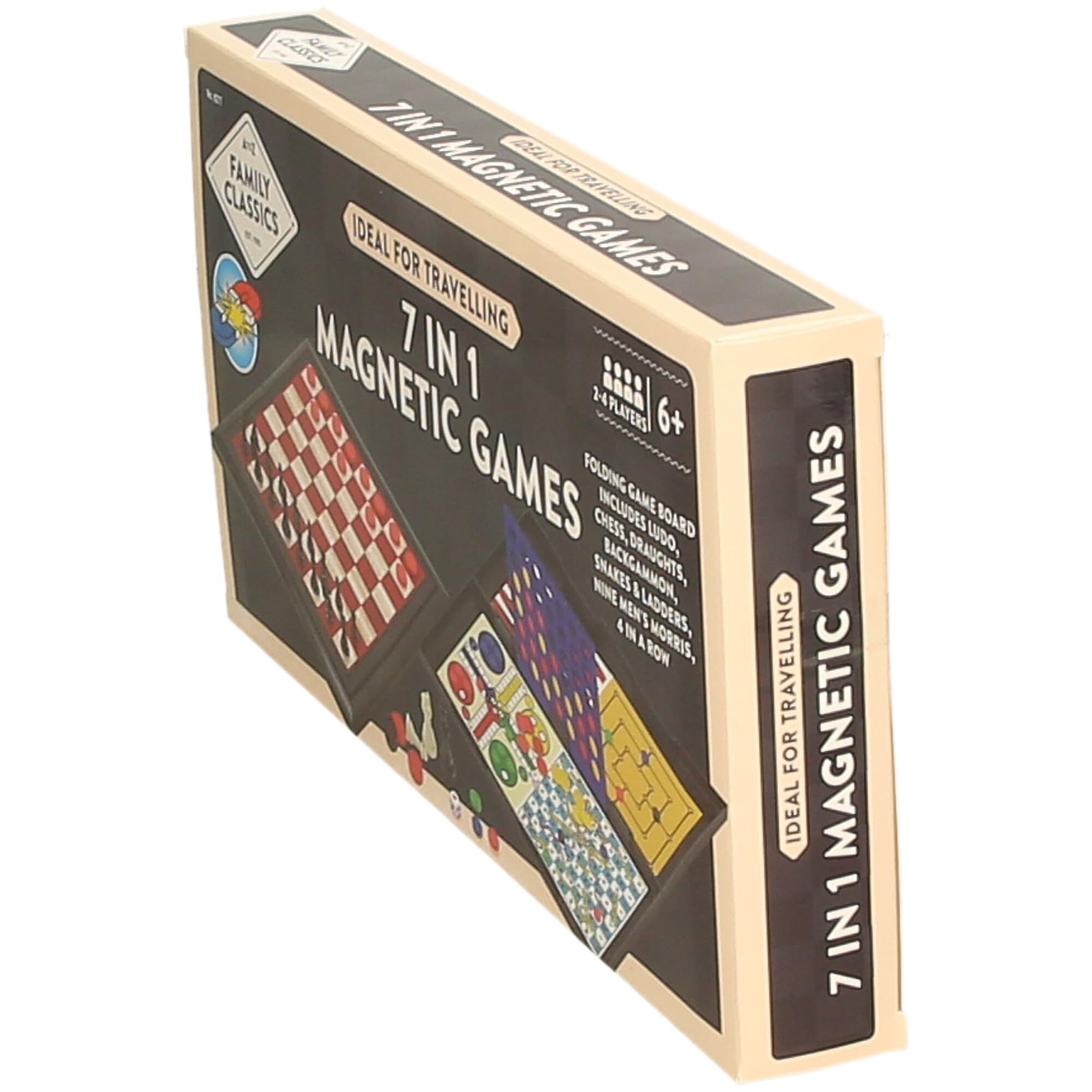 Atoz 7-in-1 Magnetic Travel Board Games Set - Chess, Draughts, Ludo, Snakes & Ladders, Backgammon, Nine Men's Morris, 4-in-a-Row | 2-4 Players | Ages 6+ 6