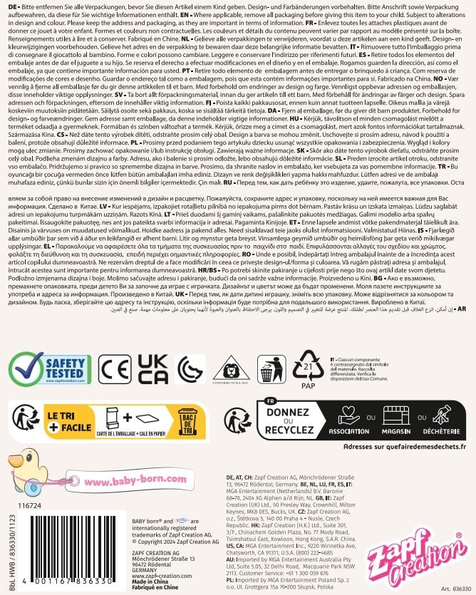 BABY born Little Everyday Outfit 836330 - Pink Star-Print 2-in-1 Dress & Top with Leggings and Shoes 13