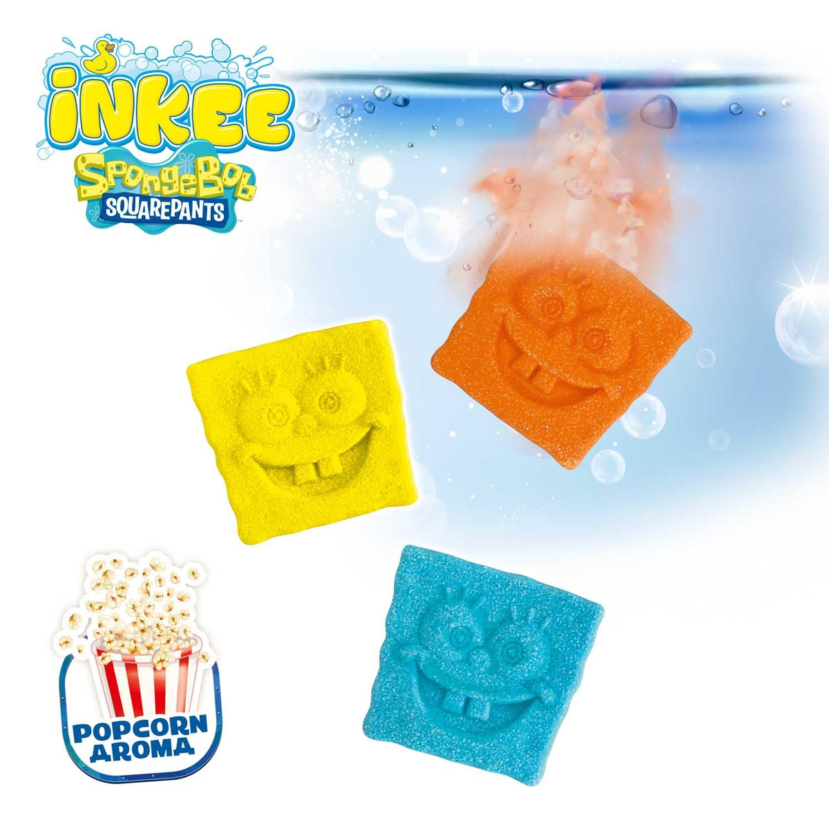 INKEE SpongeBob Bath Bombs - 3-Pack Mini Bath Bombs with Almond Oil & Popcorn Scent 3