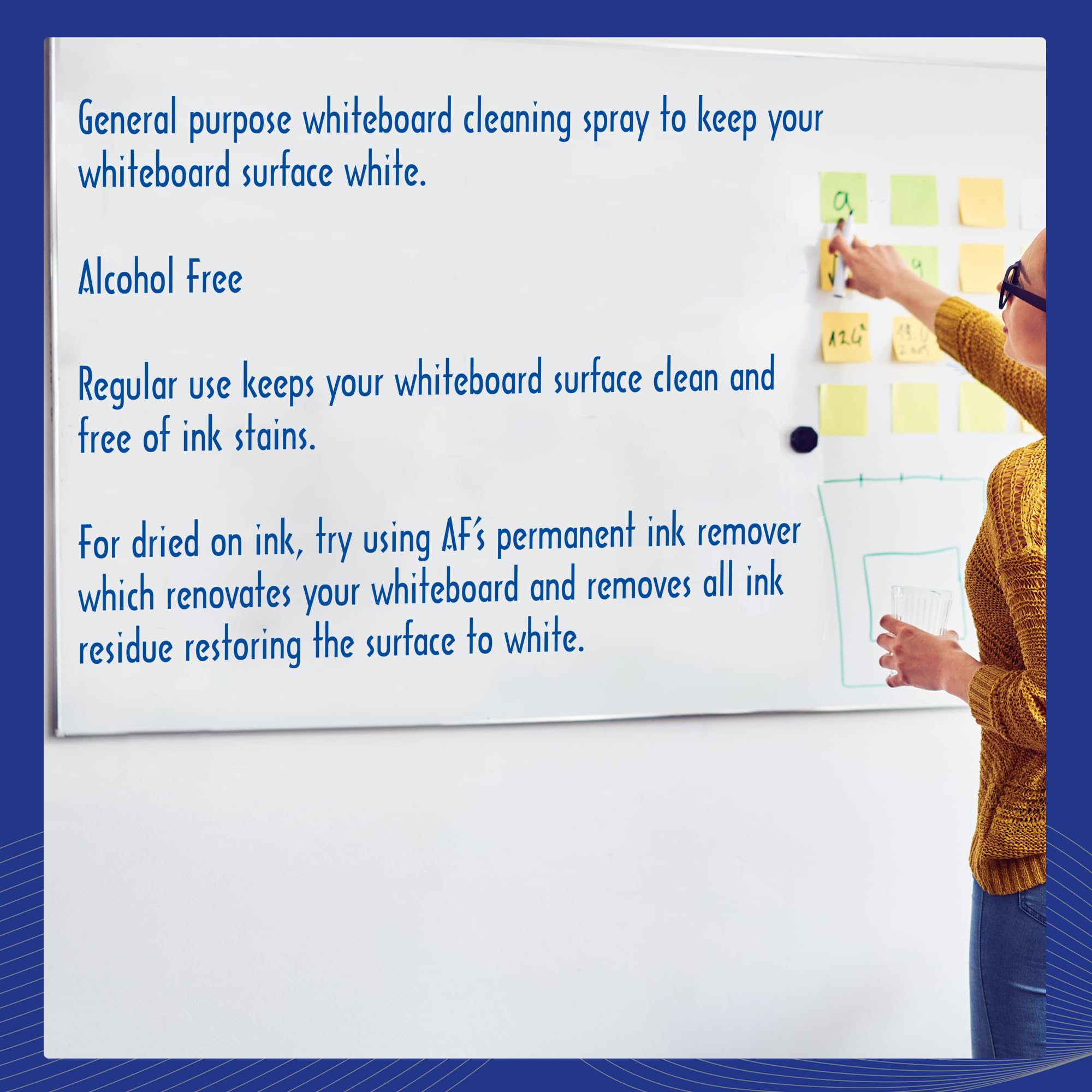 AF White Boardclene - Removes Dry Ink & Grease from Whiteboards | 250ml Pump Spray