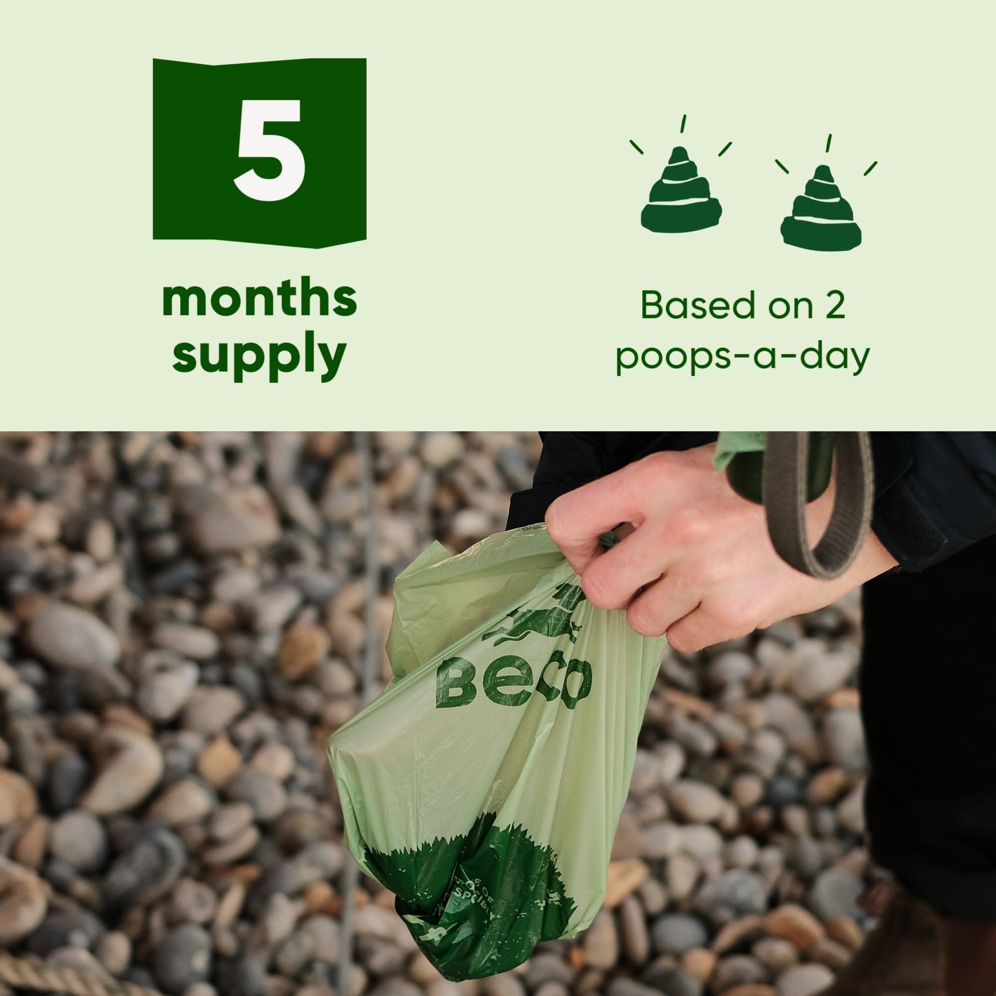 Beco Strong & Large Poop Bags - 300 Bags (XL Roll) - Unscented Dog Poo Bags with Dispenser 8