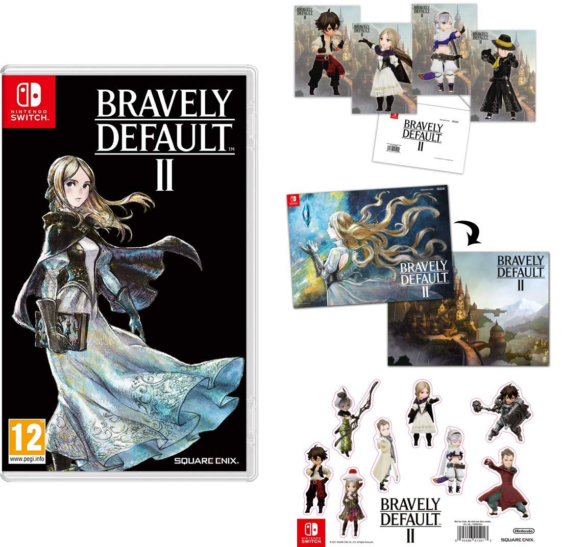 Bravely Default II (Nintendo Switch) + Affiche Double Face + Cartes Postales + Autocollant
