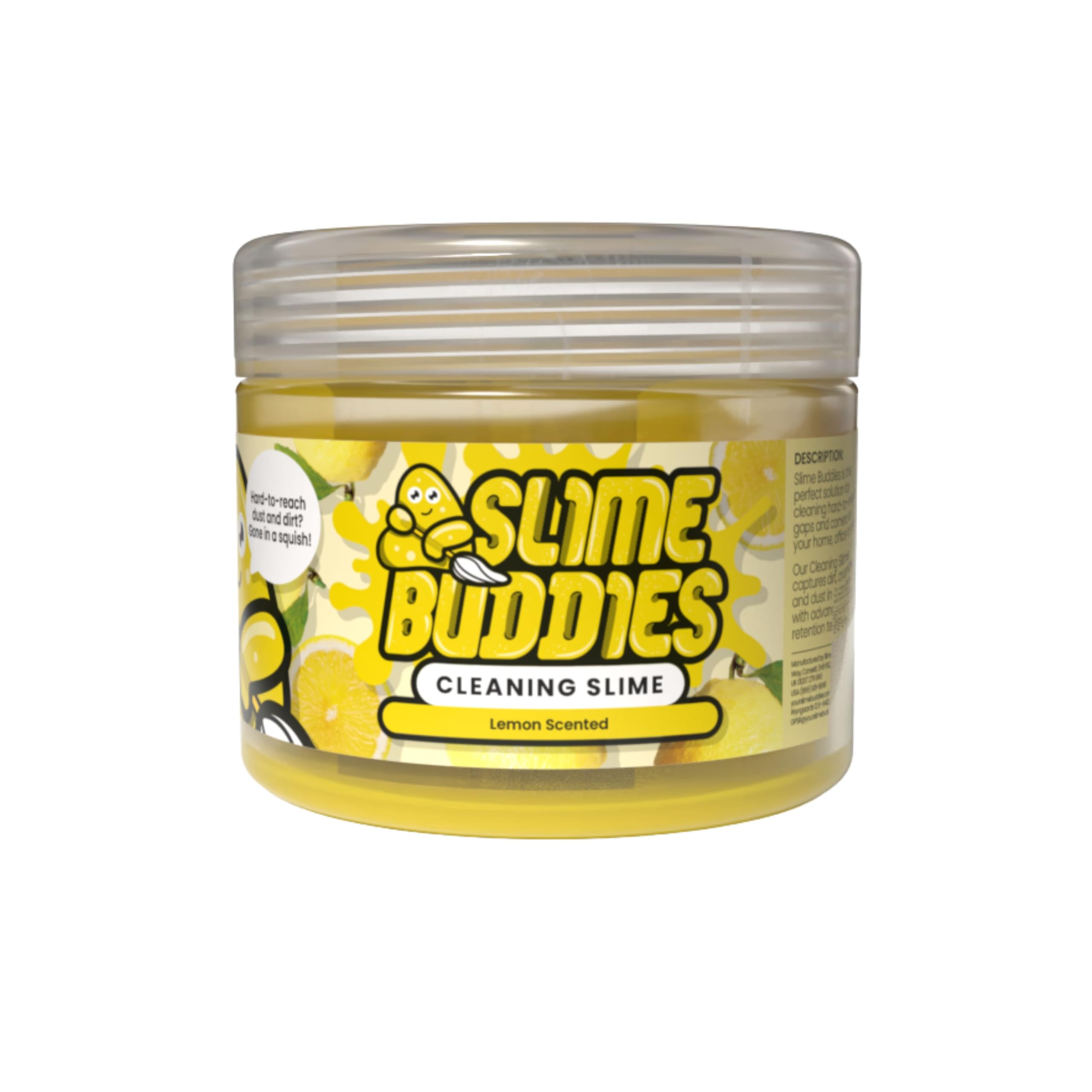 Slime Buddies Cleaning Putty Gel - Lemon Scented for Electronics & Car Interiors | Reusable 1