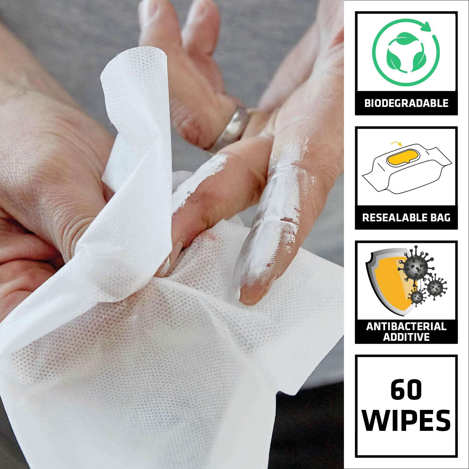 Sika Biodegradable Wonder Wipes - Multi-Surface Cleaning | Pack of 60 2